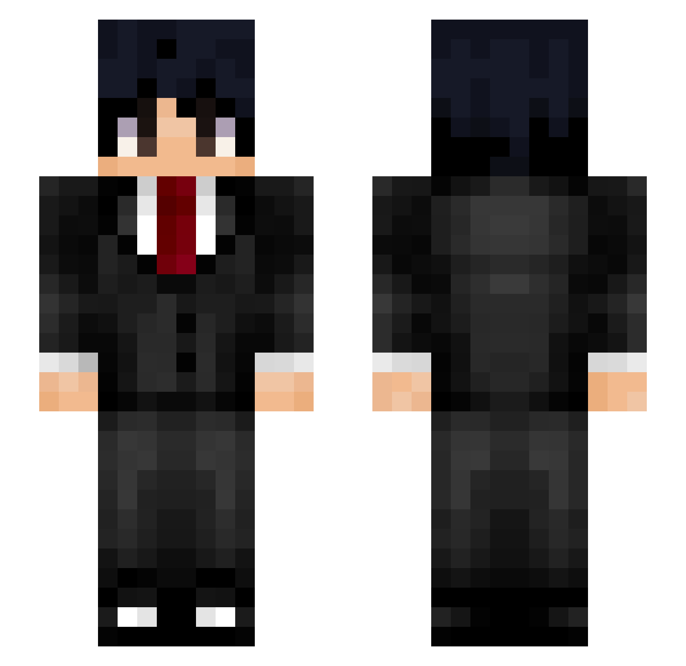 B4nanuh Minecraft skin, front and back view