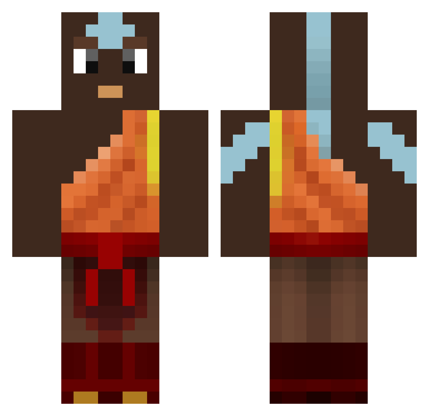 Wepuy Minecraft skin, front and back view