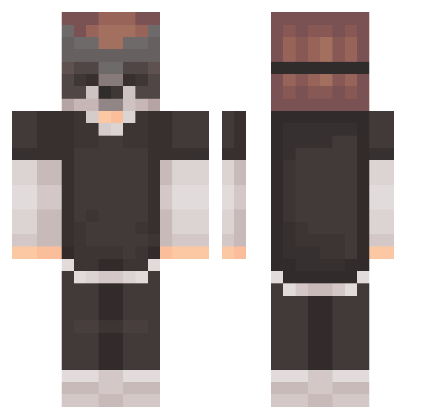 Spimchh Minecraft skin, front and back view
