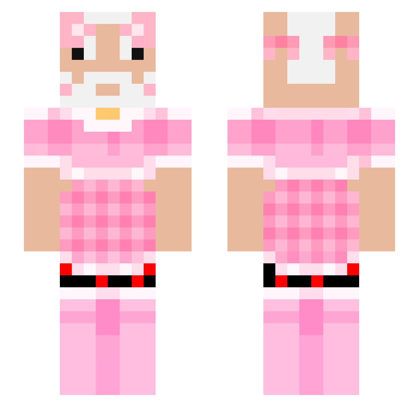 BuChiYAA Minecraft skin, front and back view