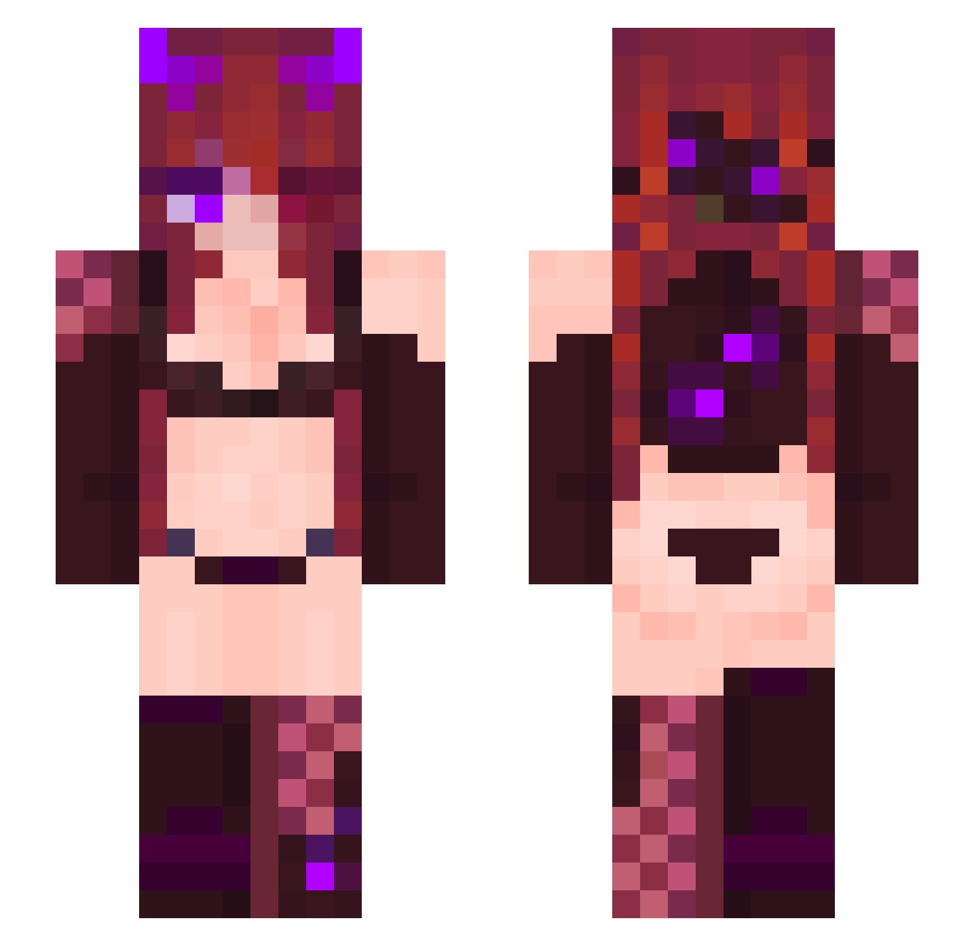Betrayal567 Minecraft skin, front and back view