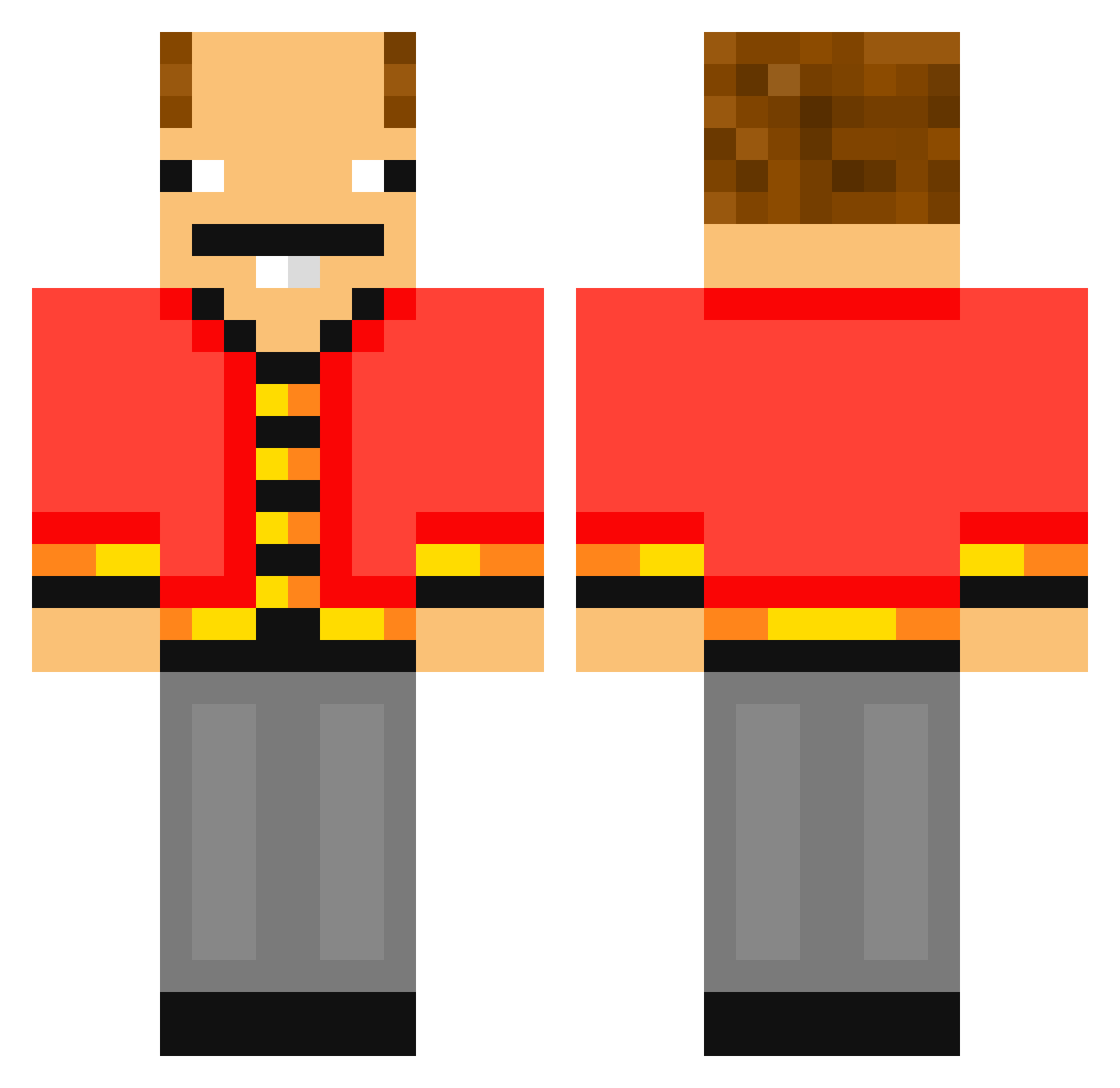 TwistQuasar27 Minecraft skin, front and back view