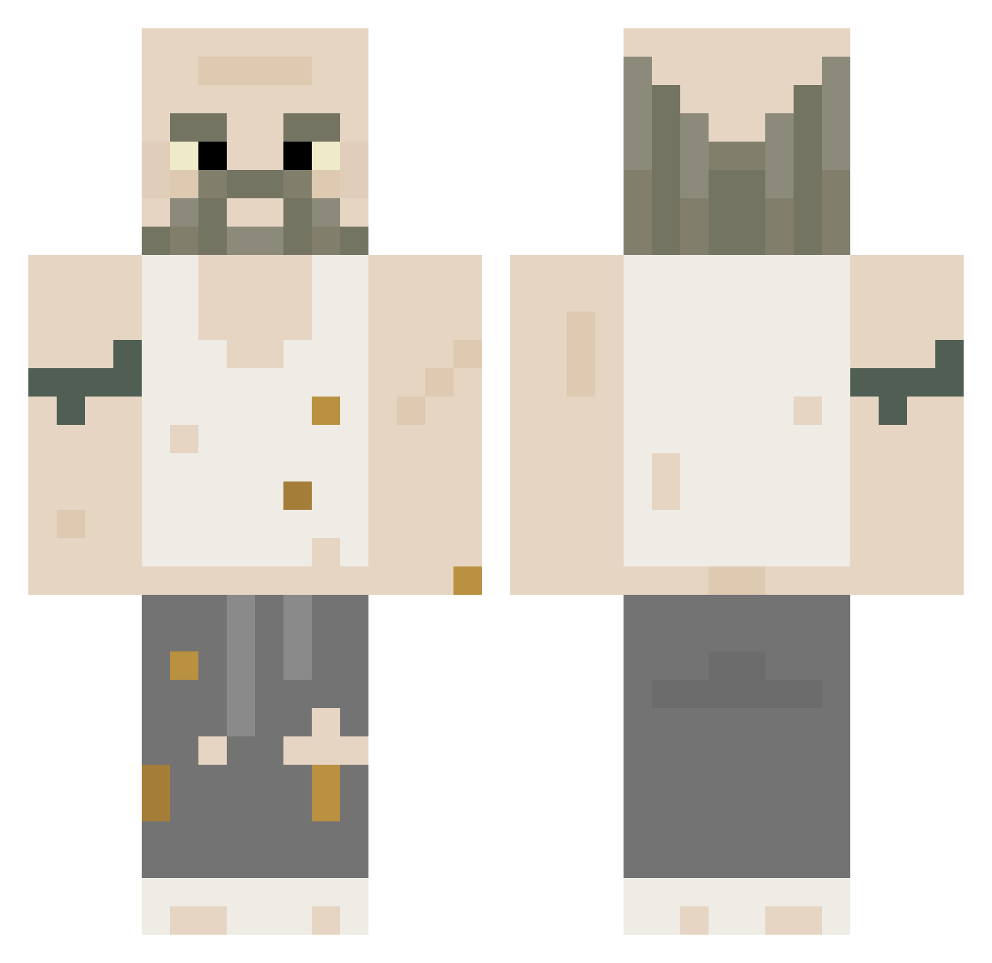 Lxkascooked Minecraft skin, front and back view