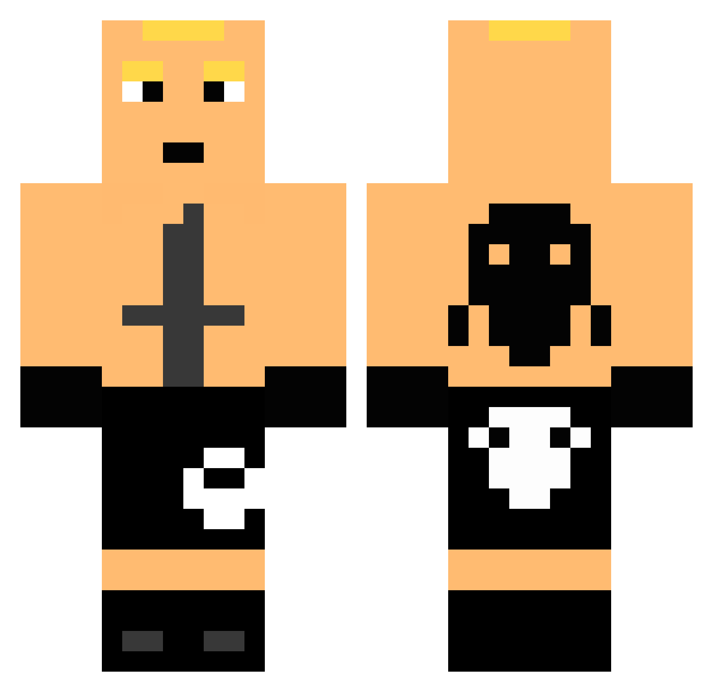 Yanaal Minecraft skin, front and back view