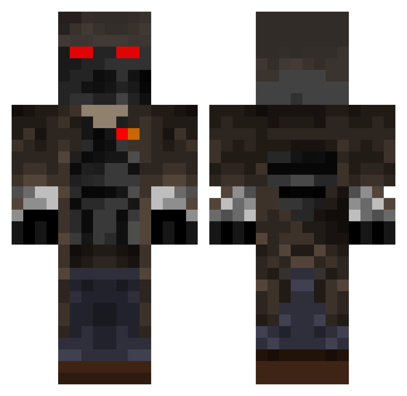 Mimckq Minecraft skin, front and back view