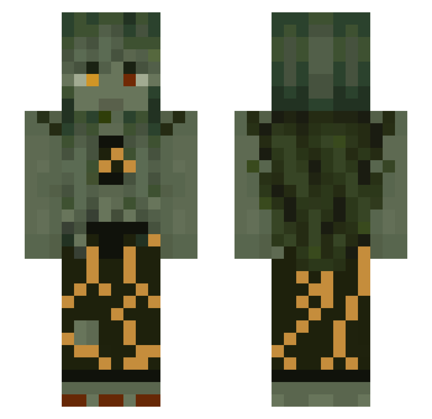 Mischiefs Minecraft skin, front and back view