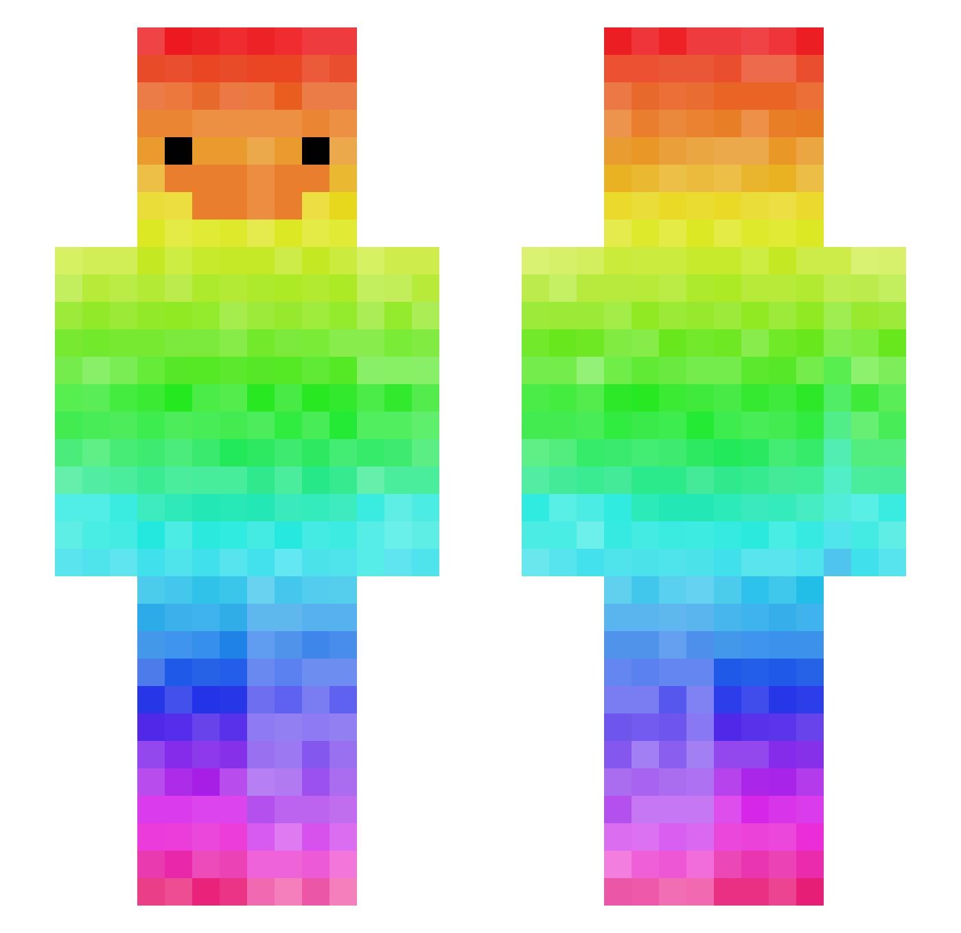 DivingBoarder Minecraft skin, front and back view