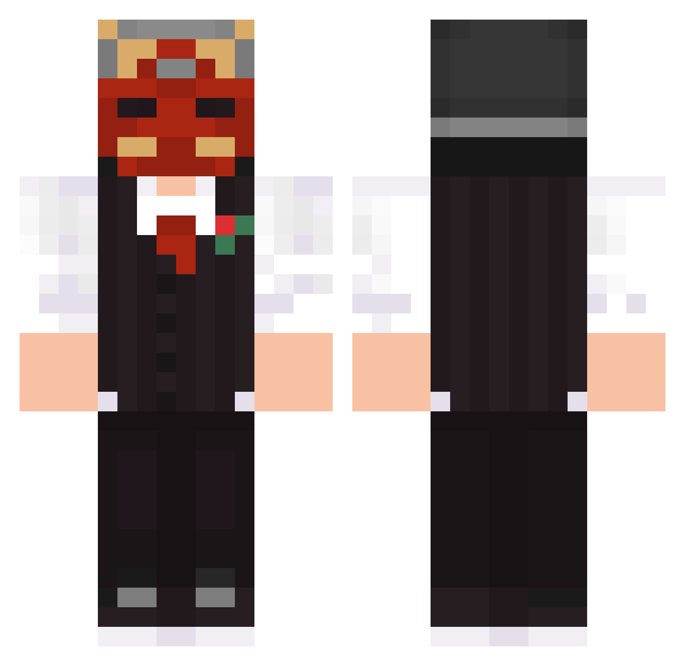 Lareallau Minecraft skin, front and back view