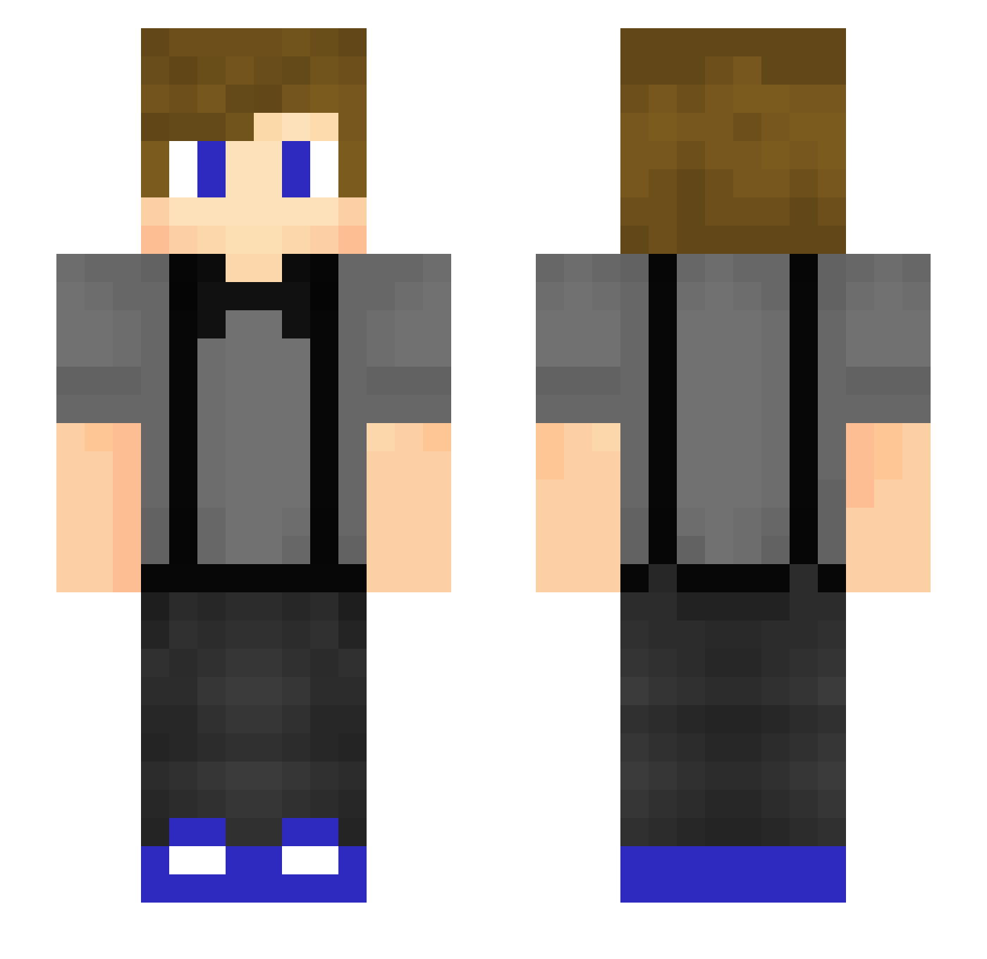 ChocolateChunks Minecraft skin, front and back view