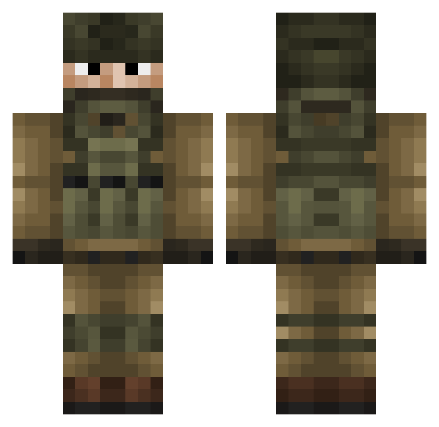 sickomodesoulja Minecraft skin, front and back view