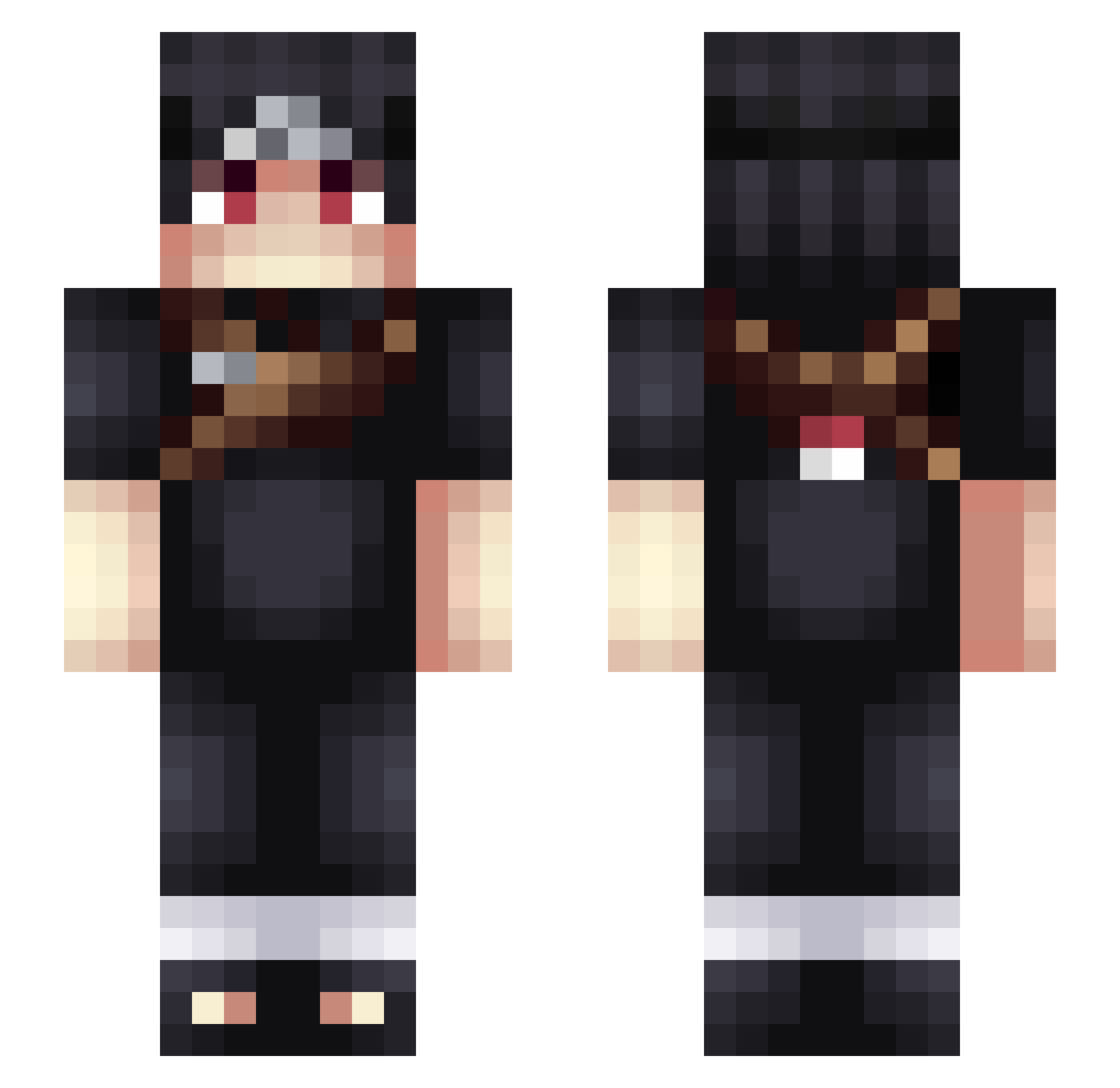 SegevMekkyaku Minecraft skin, front and back view