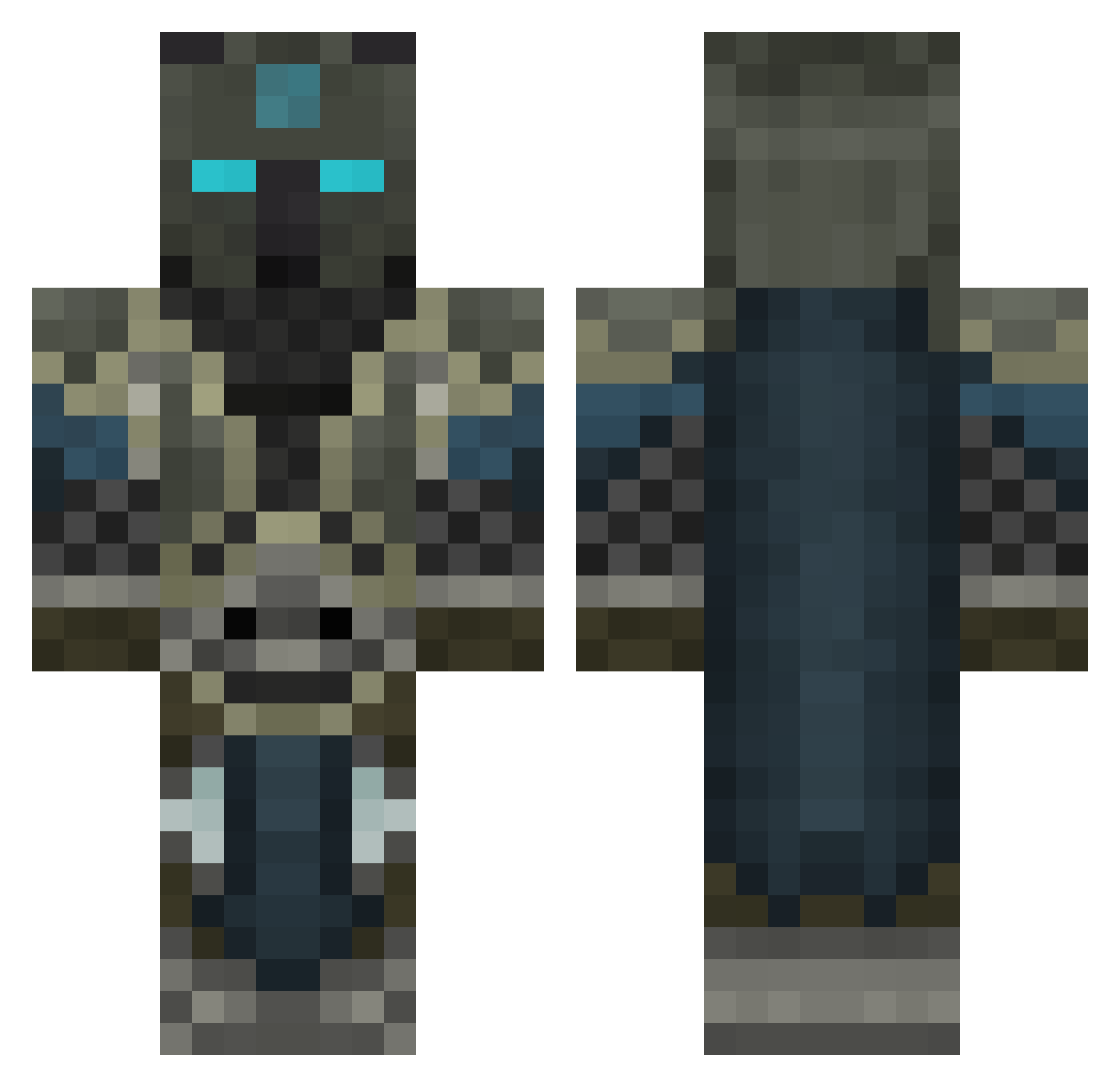 One_More_Crab Minecraft skin, front and back view