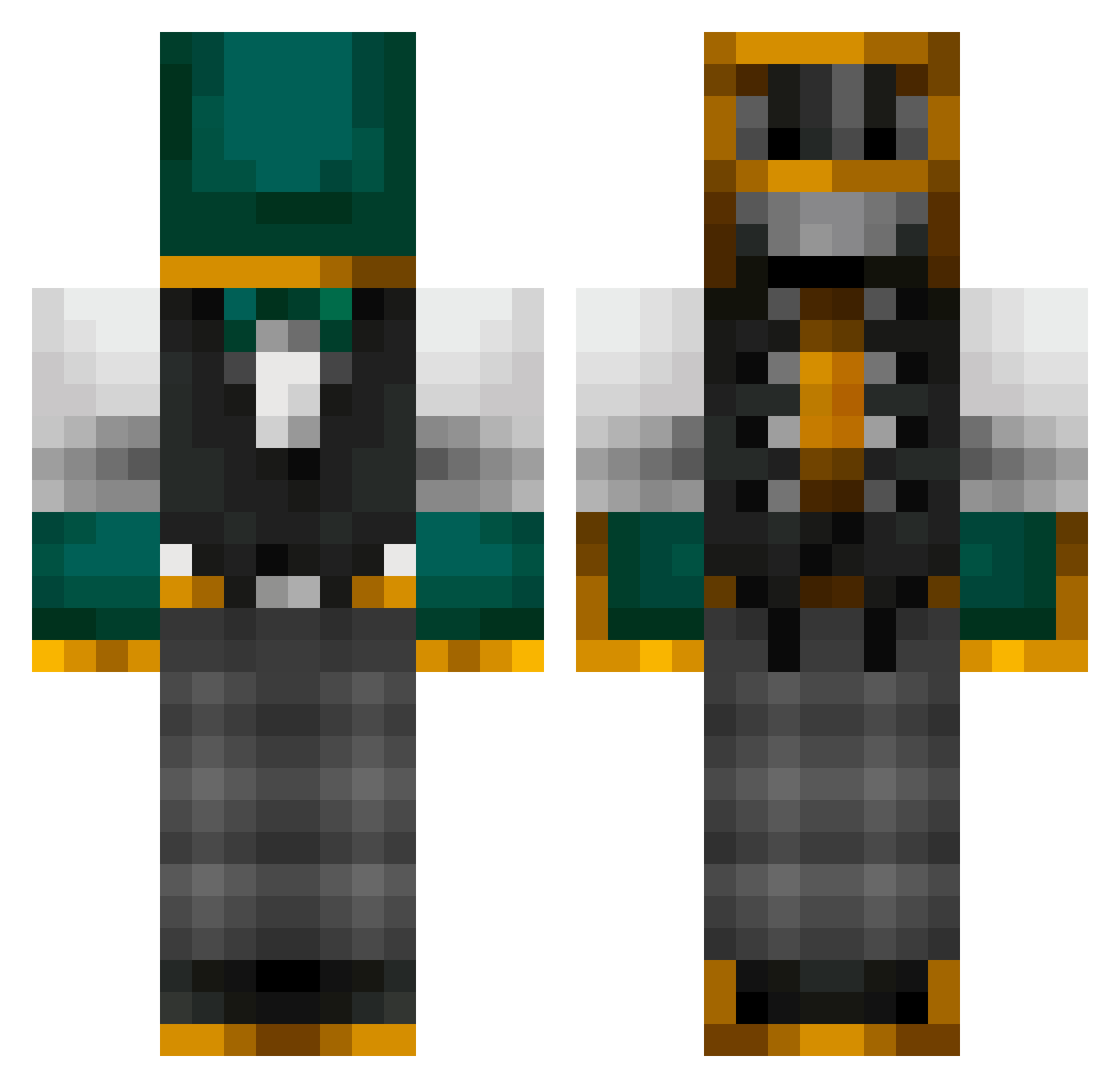 Fancy_FishTank Minecraft skin, front and back view