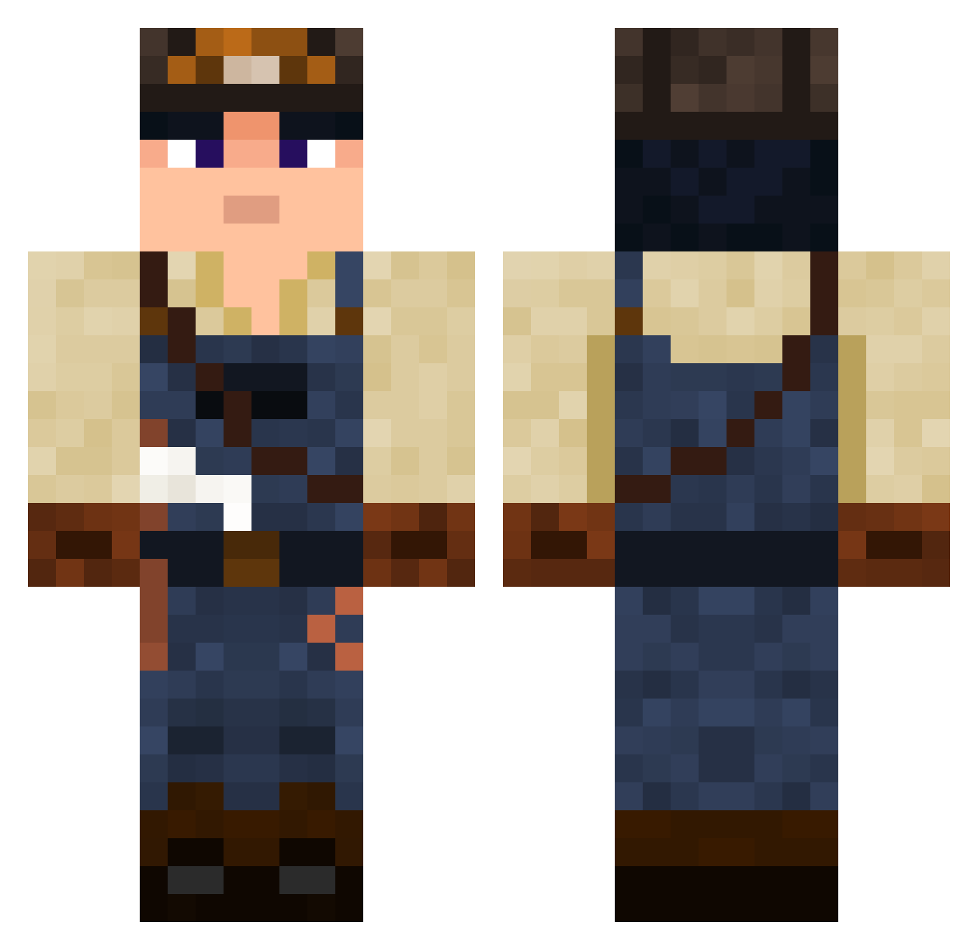 Amiral_trench Minecraft skin, front and back view