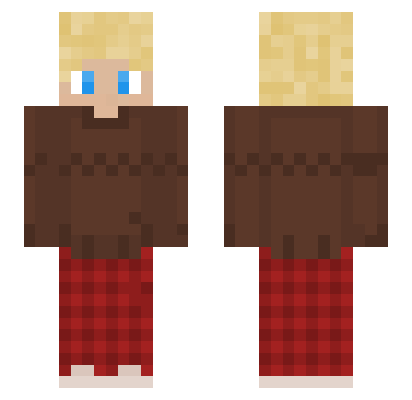 Dempsket Minecraft skin, front and back view