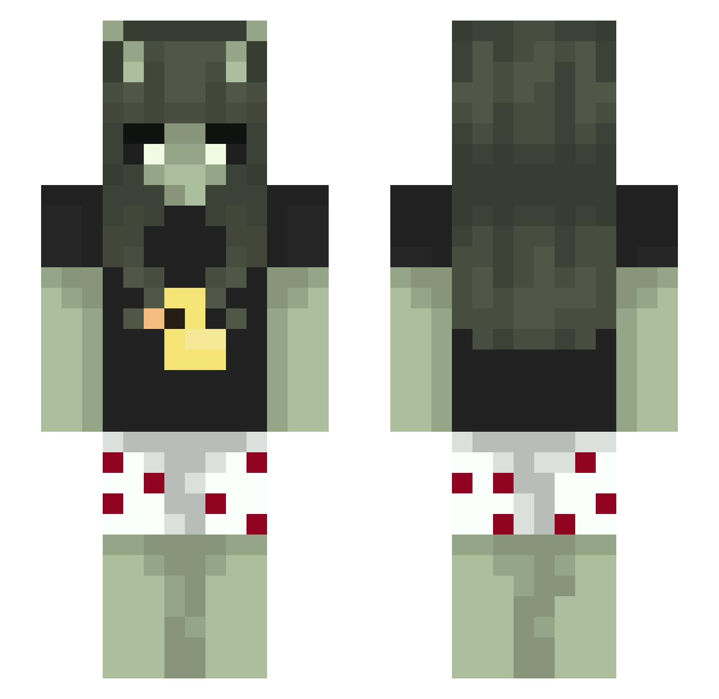 Syirezz Minecraft skin, front and back view