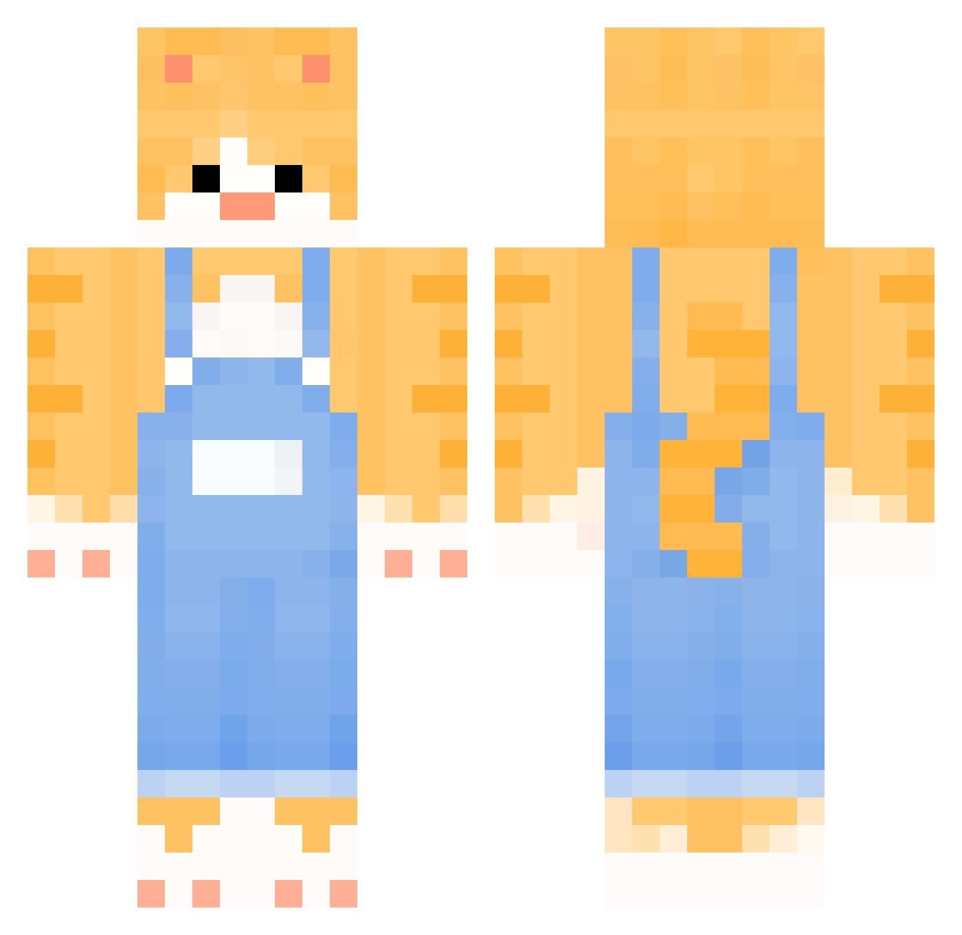 _A_in Minecraft skin, front and back view