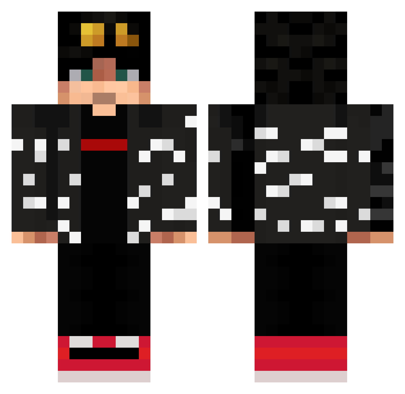skymens Minecraft skin, front and back view