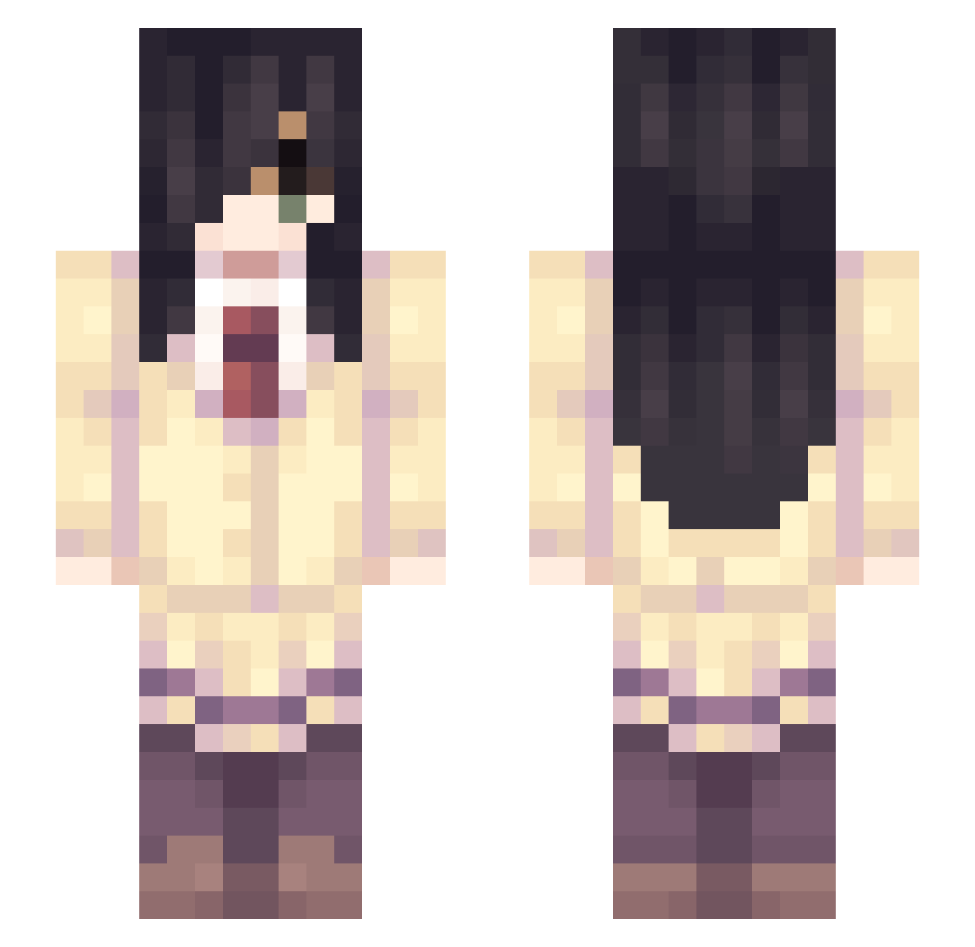 Kaheks32 Minecraft skin, front and back view