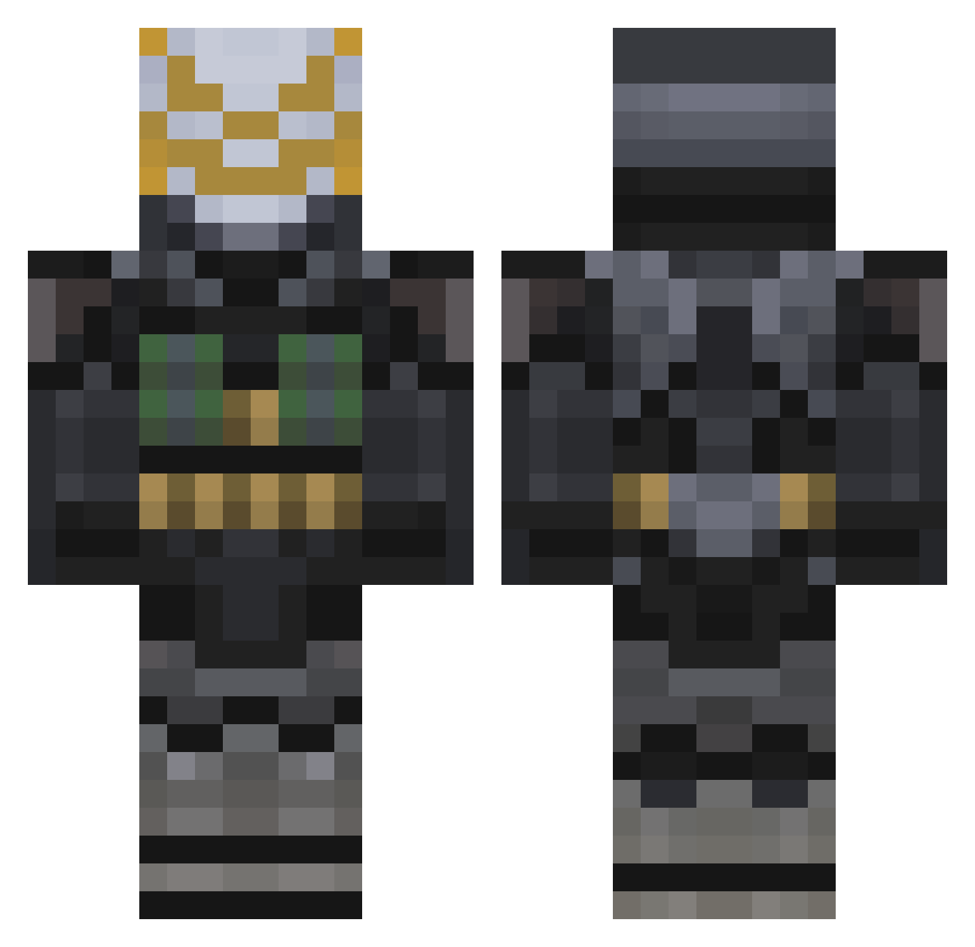 ZEDmaluco Minecraft skin, front and back view