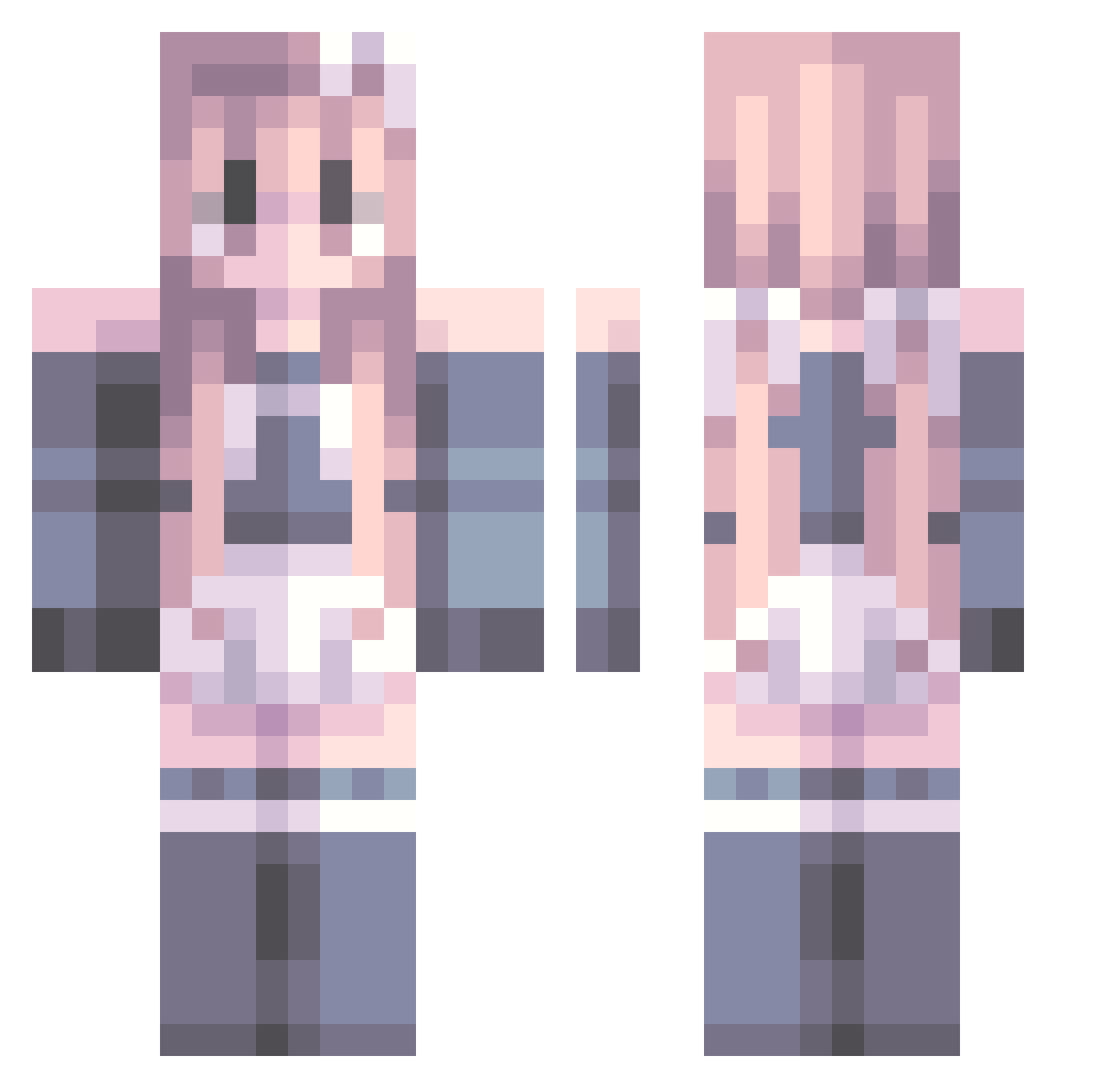 wajyman Minecraft skin, front and back view