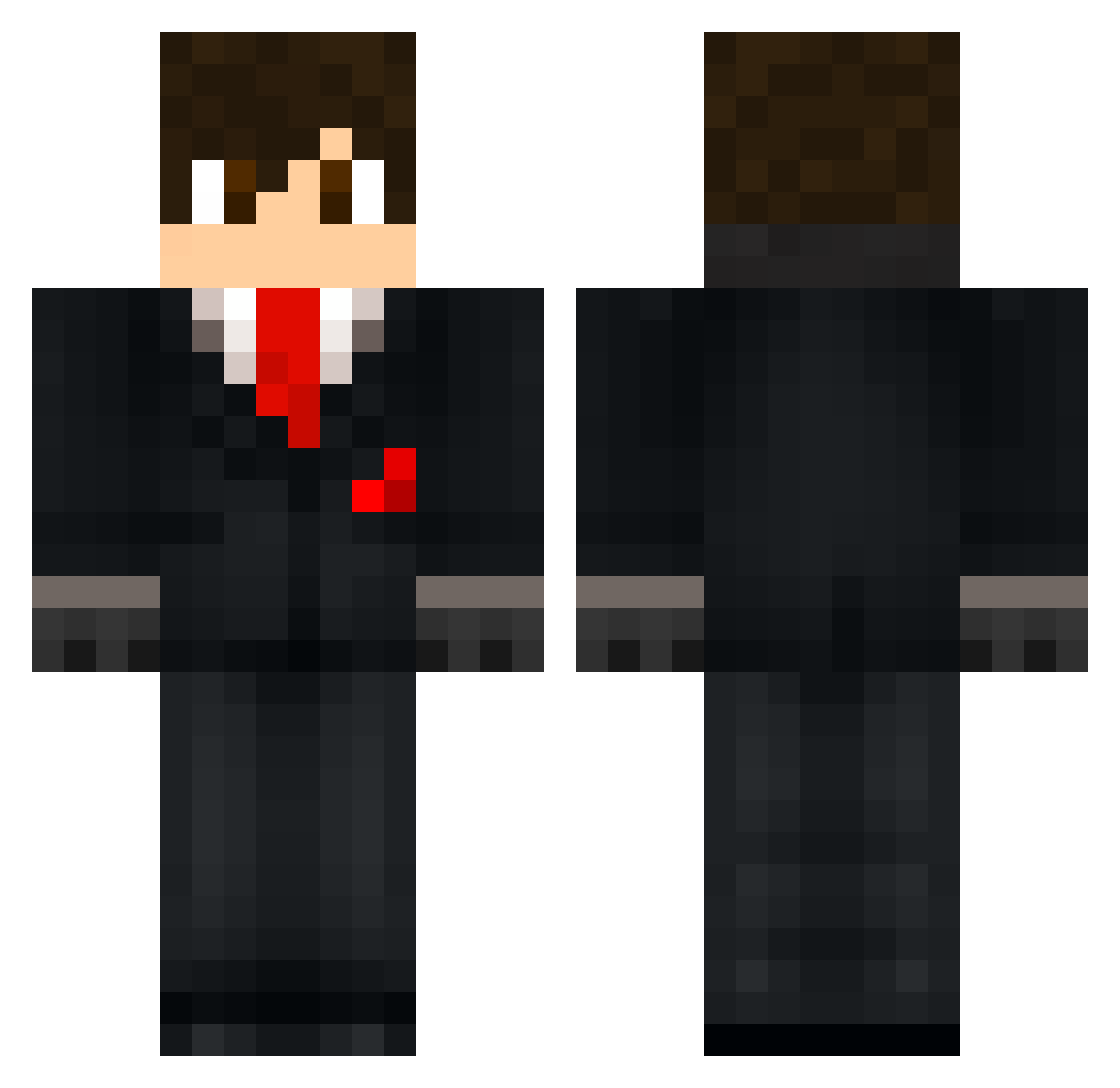 Nshadoww Minecraft skin, front and back view