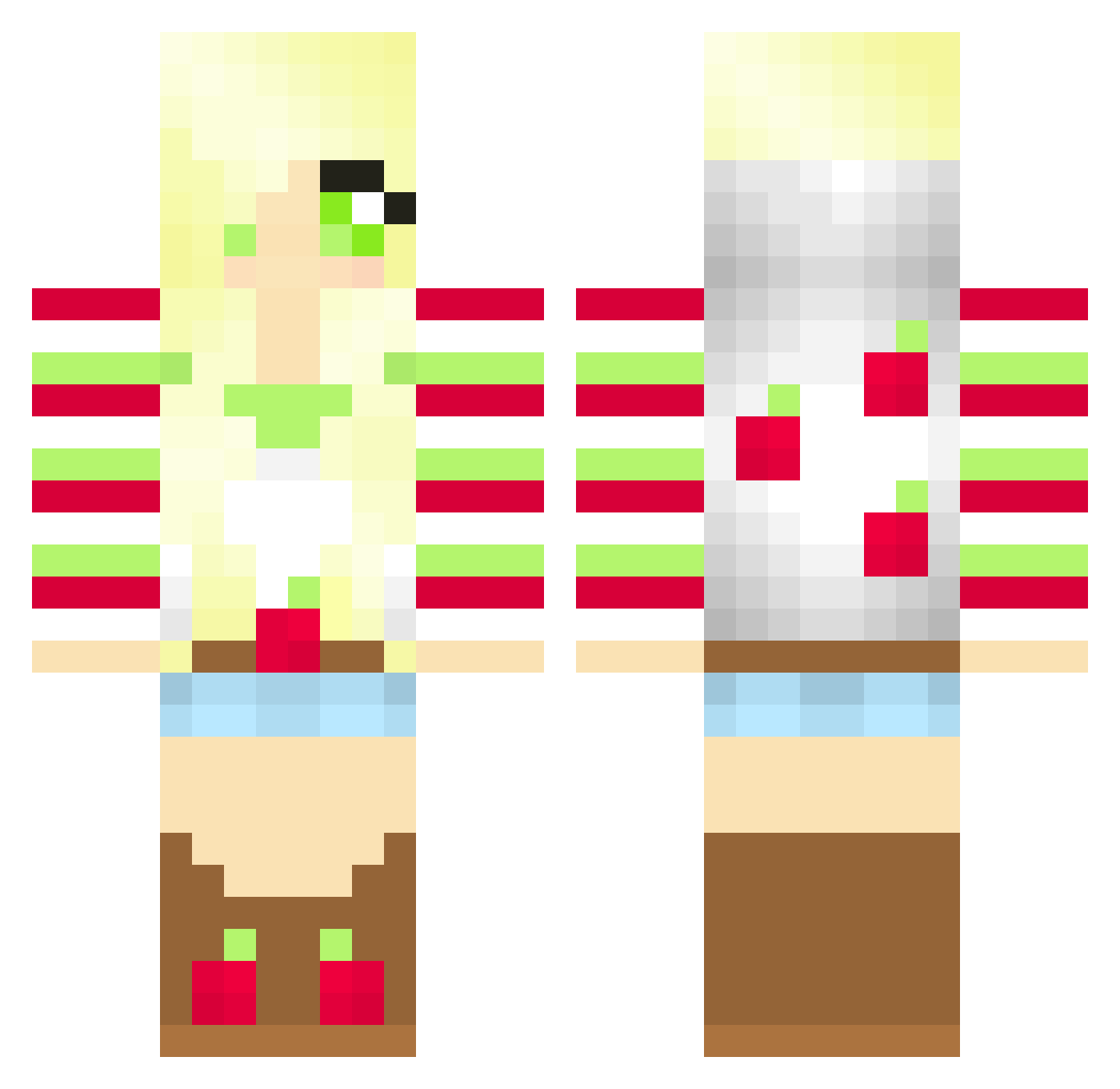 Pamper Minecraft skin, front and back view