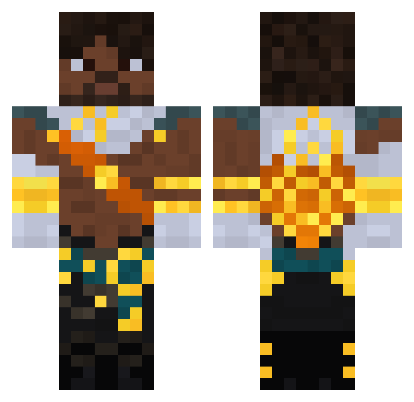 Srimmage Minecraft skin, front and back view