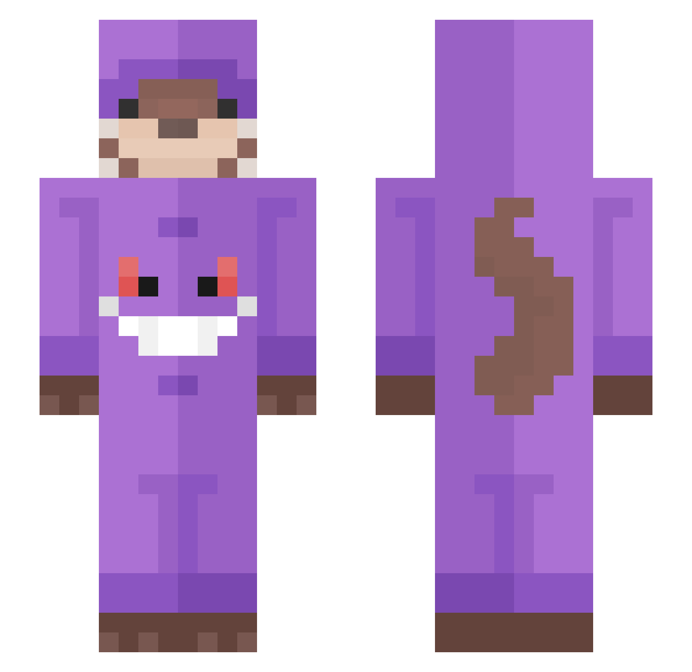 Dididin Minecraft skin, front and back view