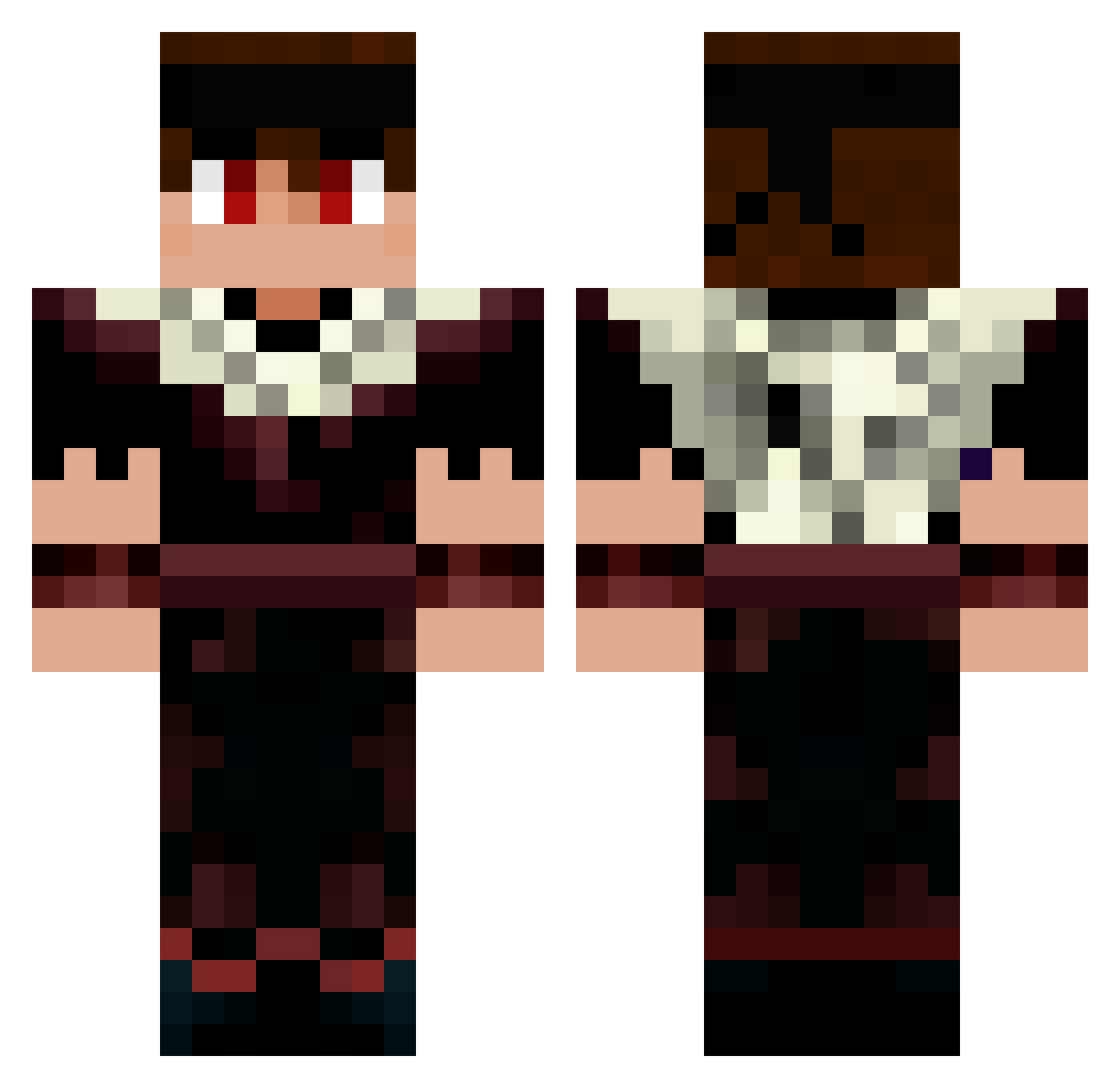 shyzerflowkatana Minecraft skin, front and back view