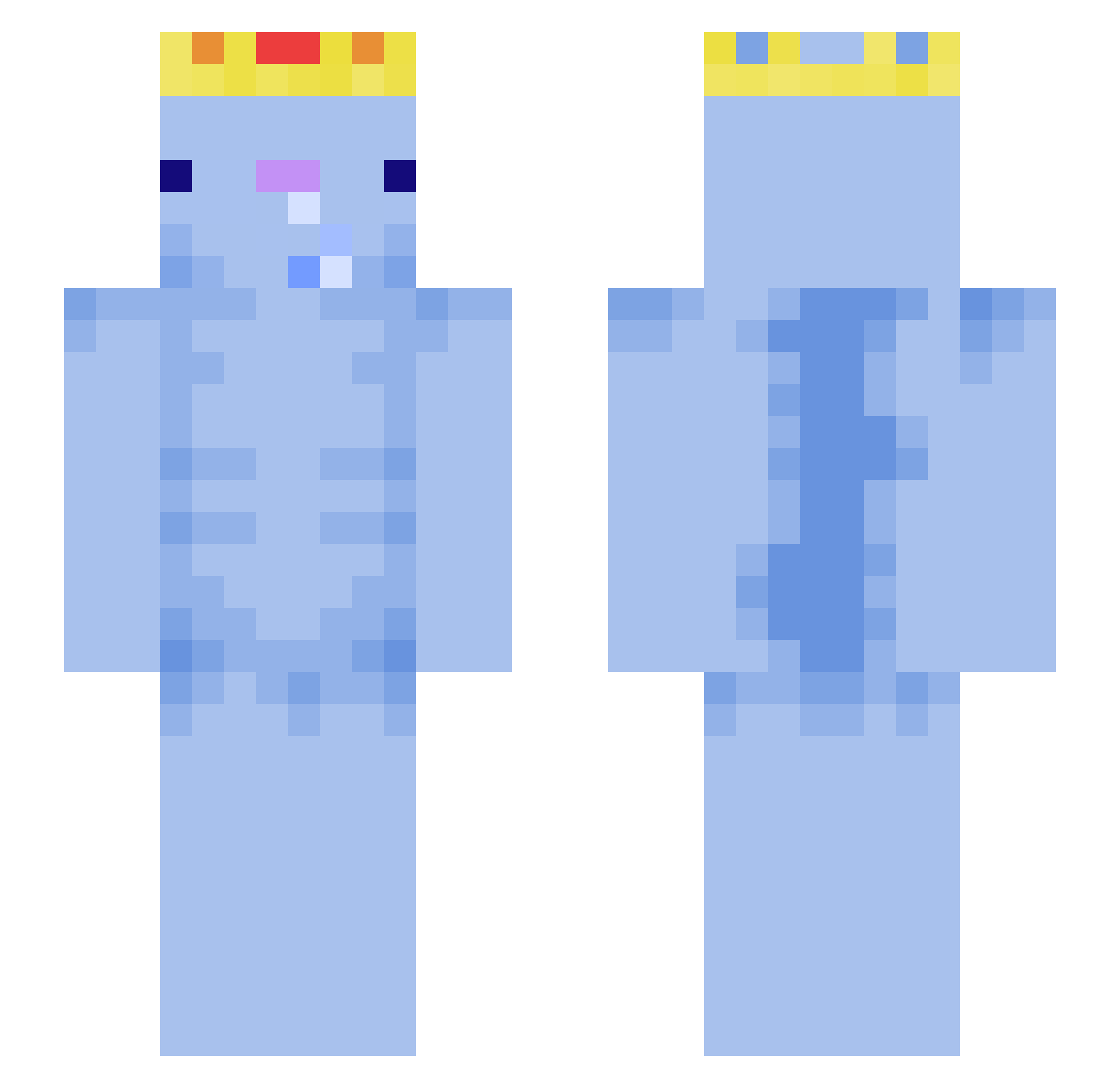 FlatWippy Minecraft skin, front and back view