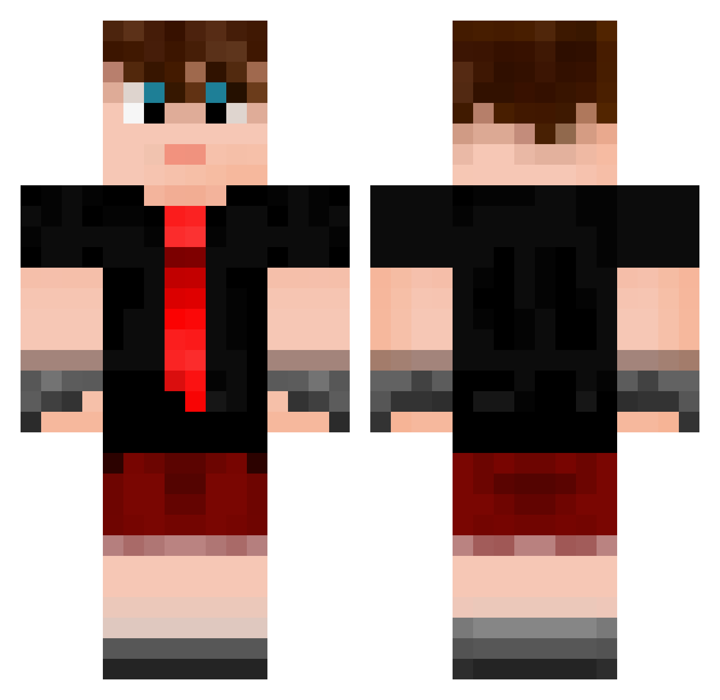 Squidgy Minecraft skin, front and back view