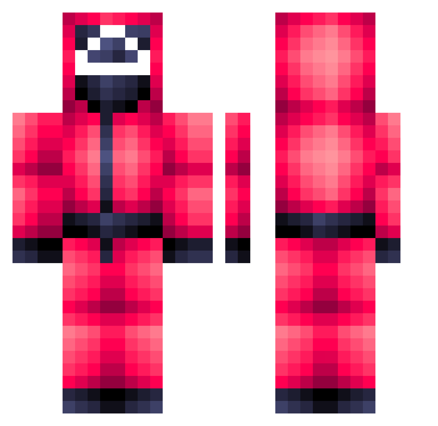 RF60 Minecraft skin, front and back view