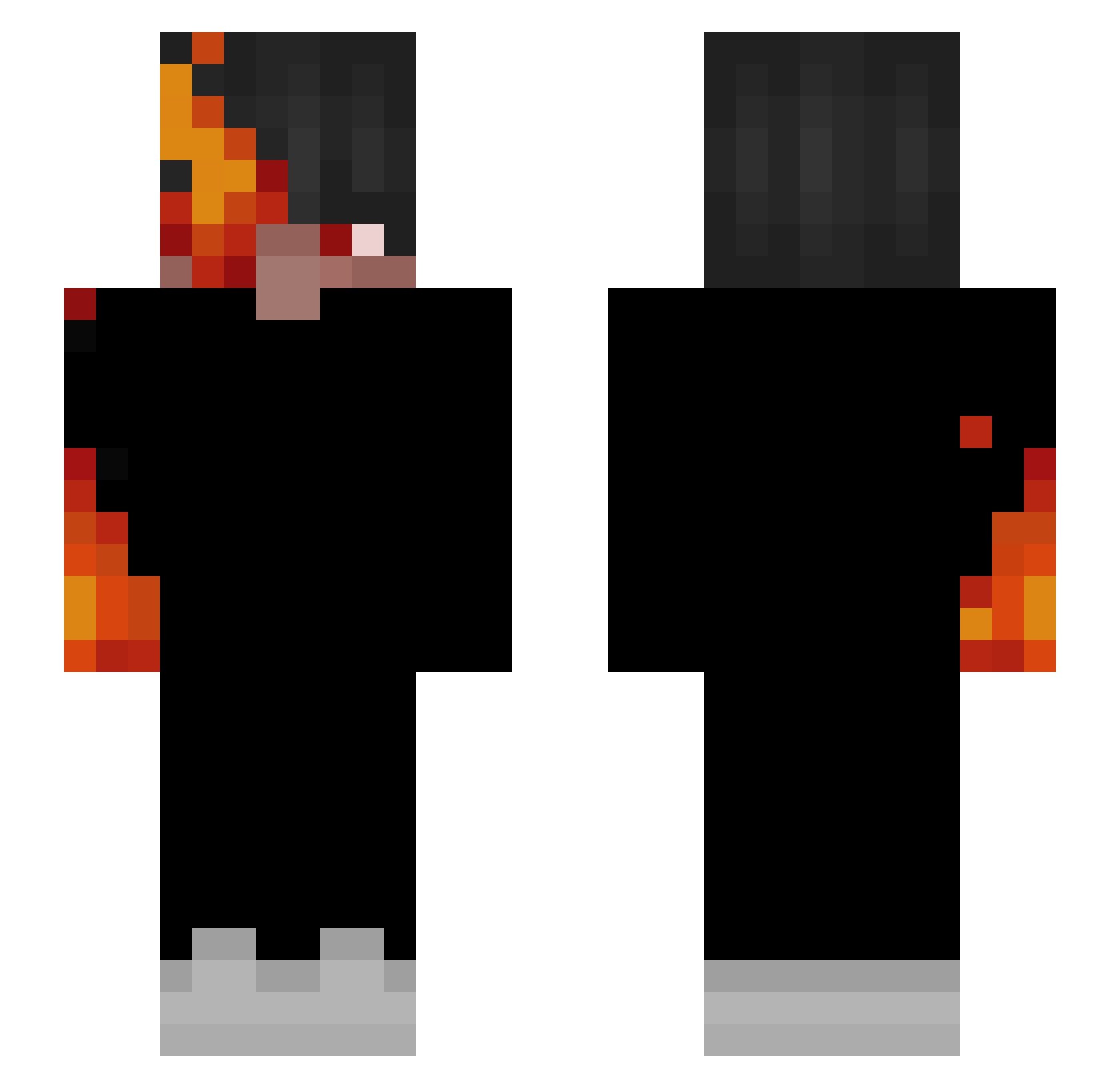 Lickk Minecraft skin, front and back view