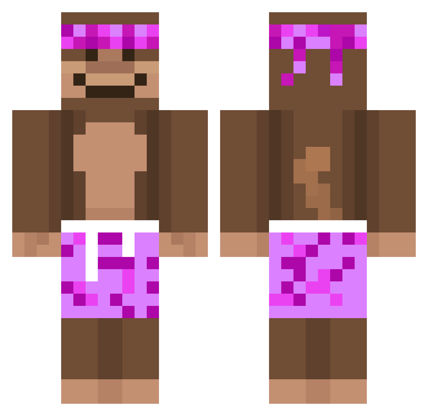 Qweeky12 Minecraft skin, front and back view