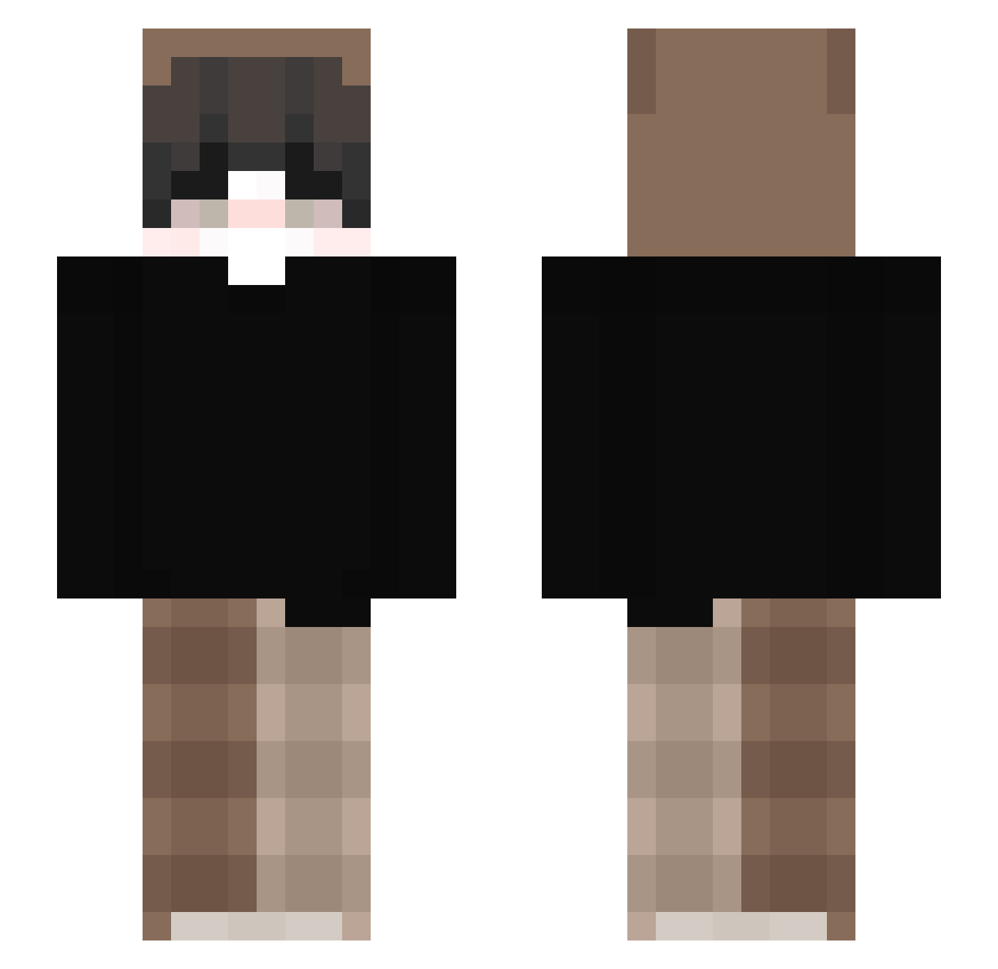 Senya_22800 Minecraft skin, front and back view