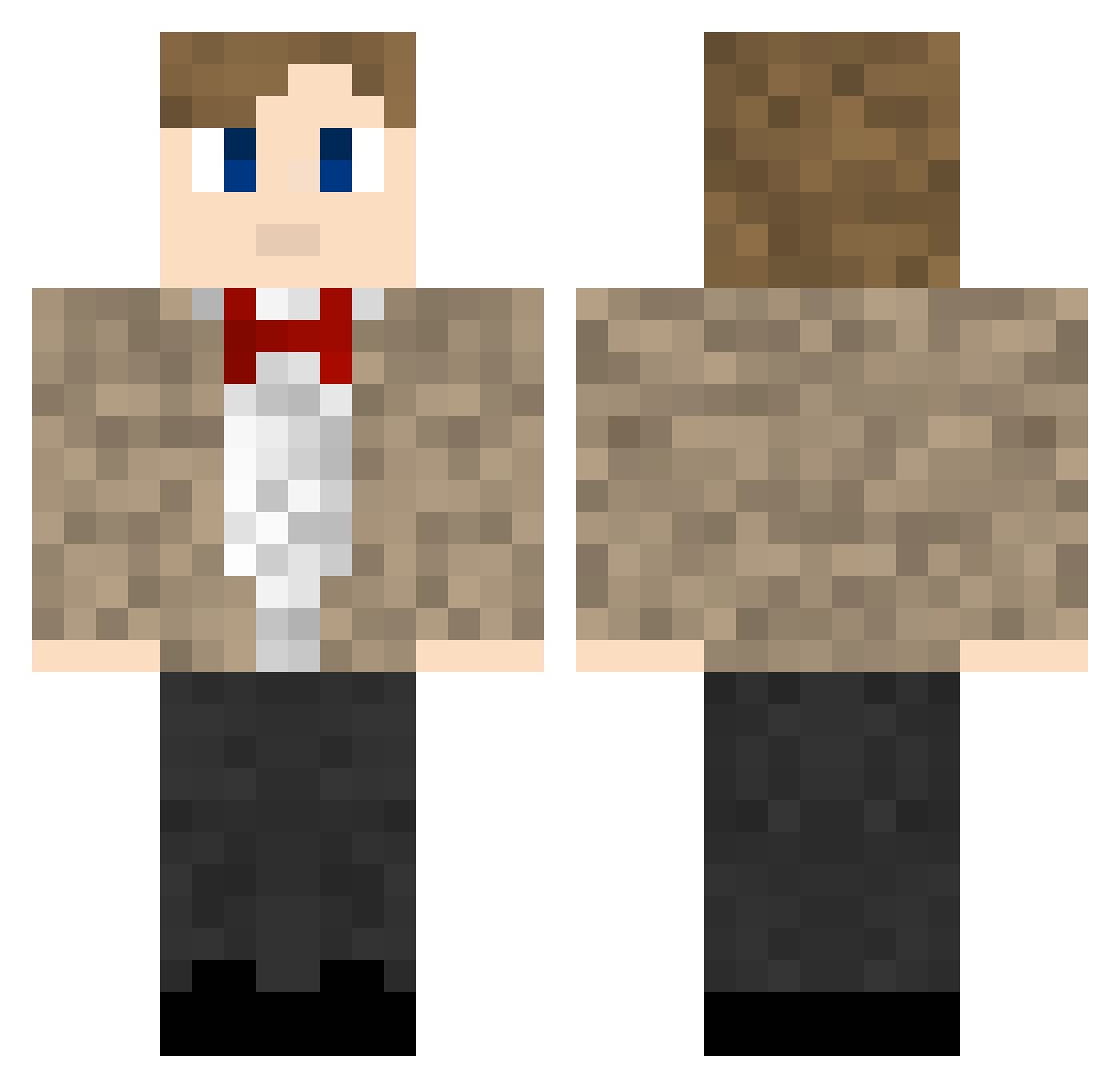 Icurm Minecraft skin, front and back view