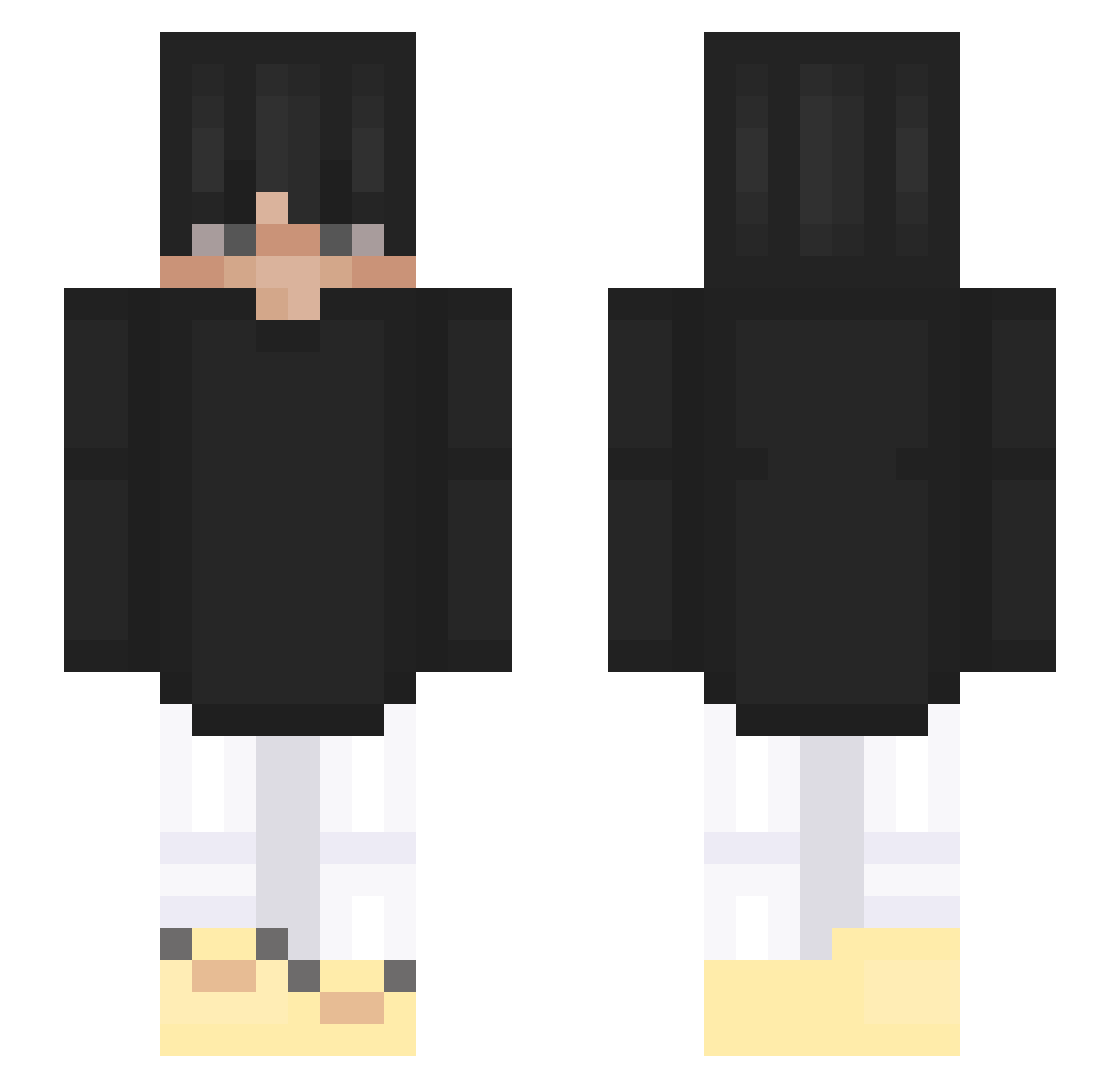 Moanless Minecraft skin, front and back view