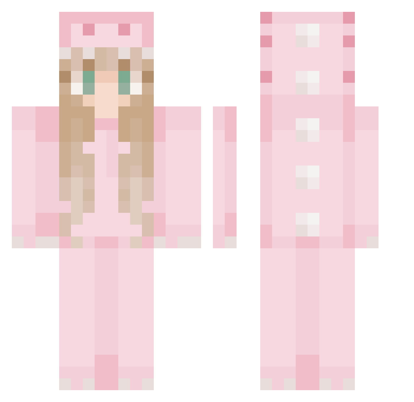 honkermommy Minecraft skin, front and back view