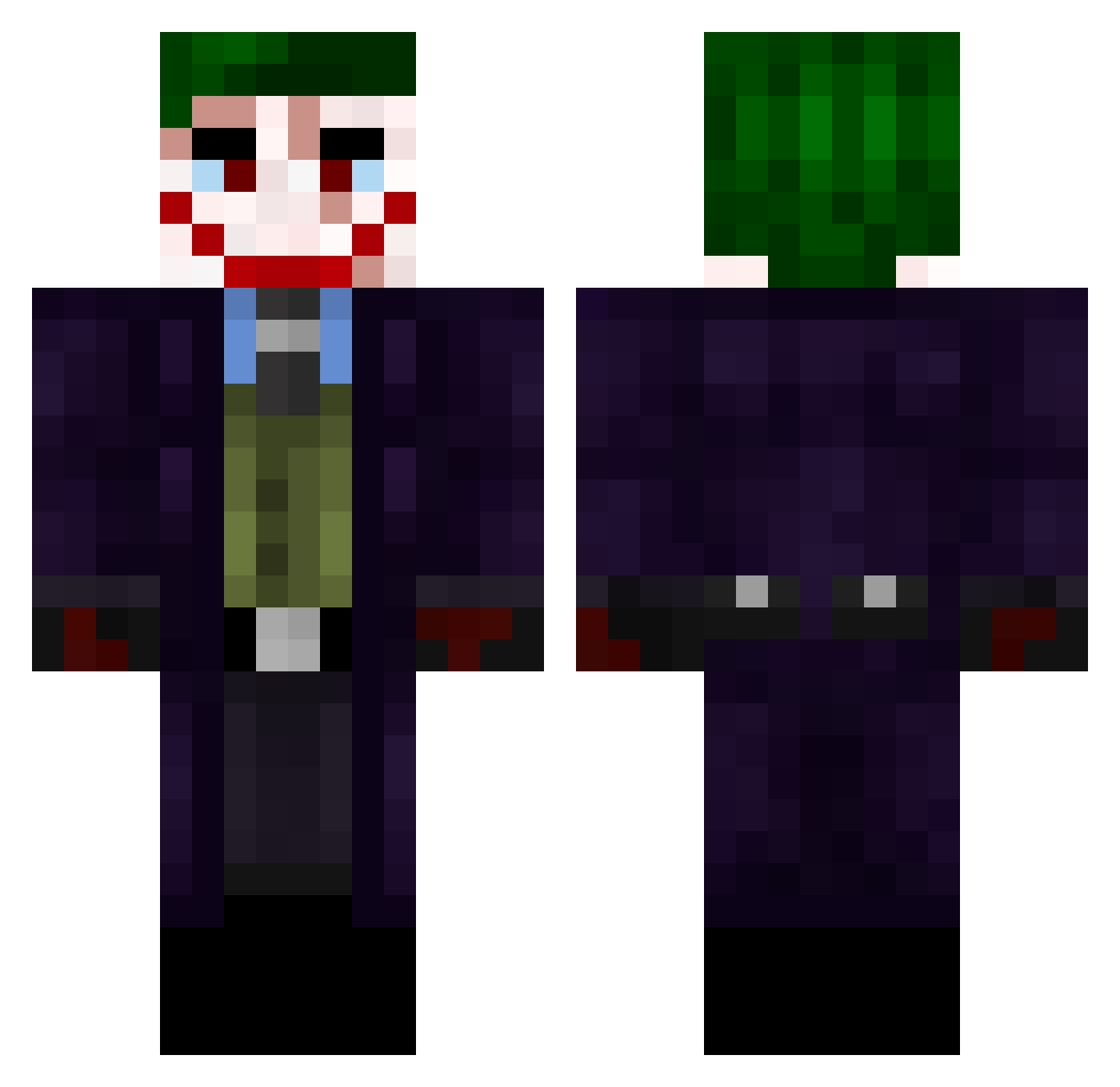 Boxxer002 Minecraft skin, front and back view