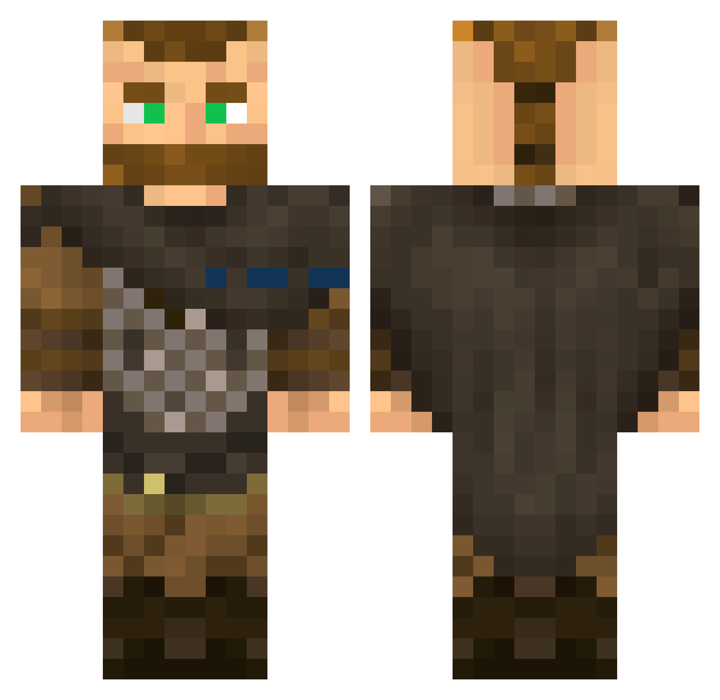 Erandyer Minecraft skin, front and back view