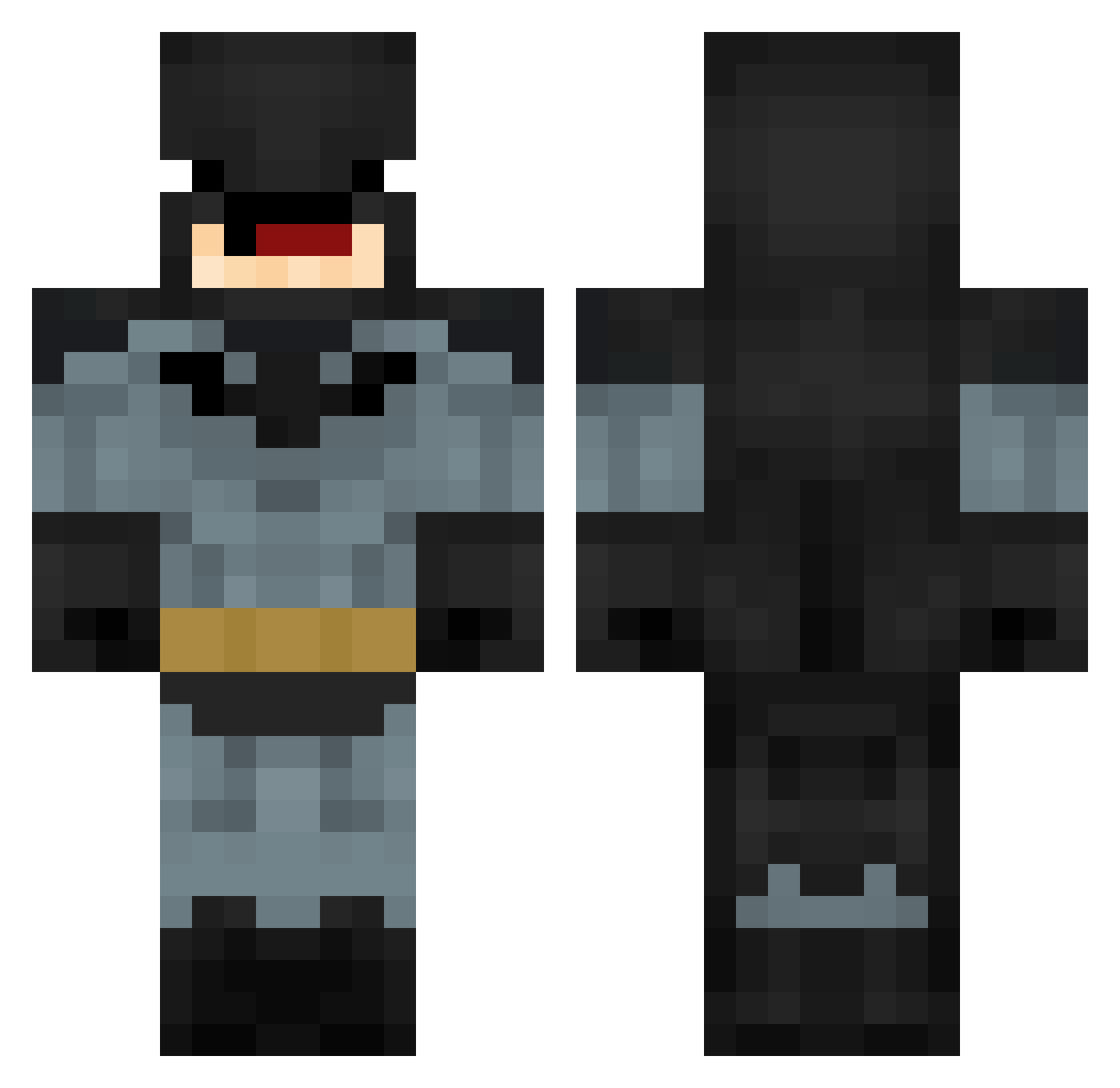 Aleksi377 Minecraft skin, front and back view