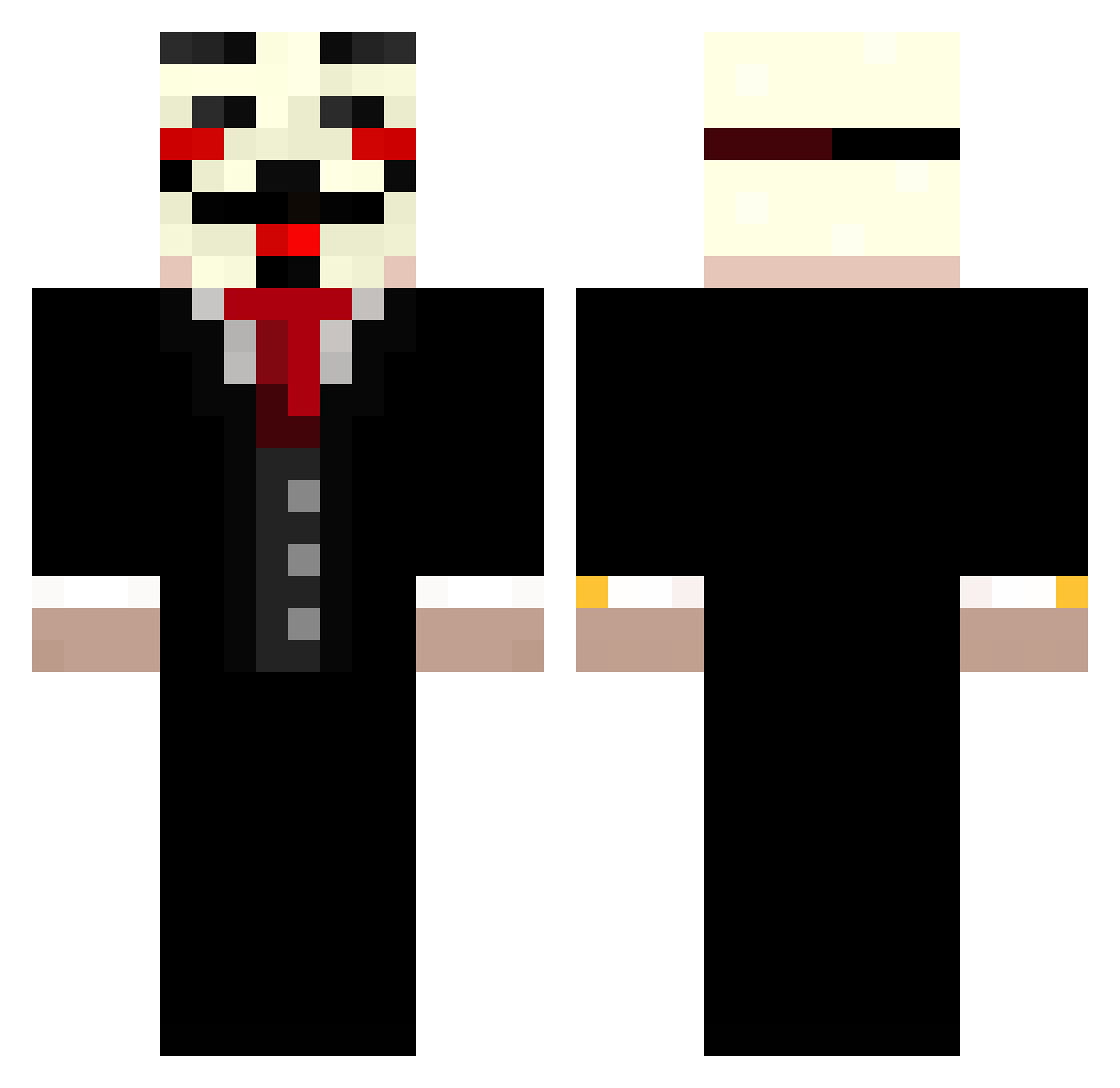 Hubbies Minecraft skin, front and back view