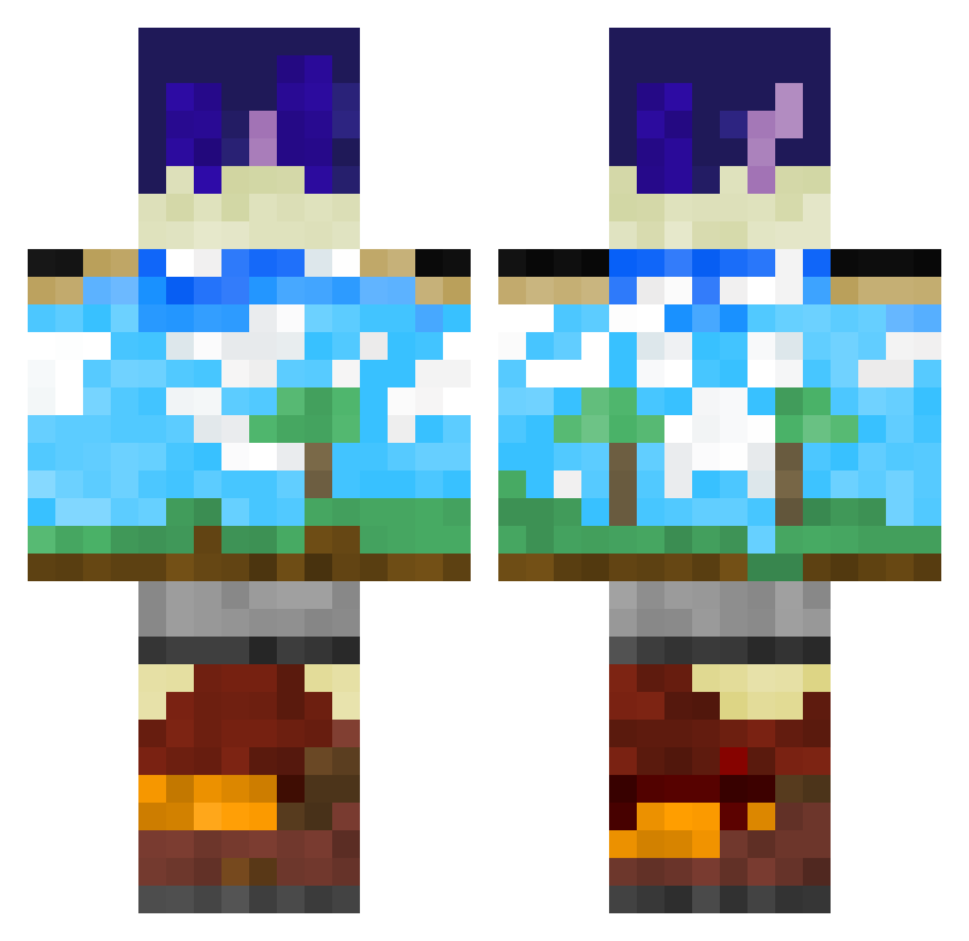 OZ3L Minecraft skin, front and back view