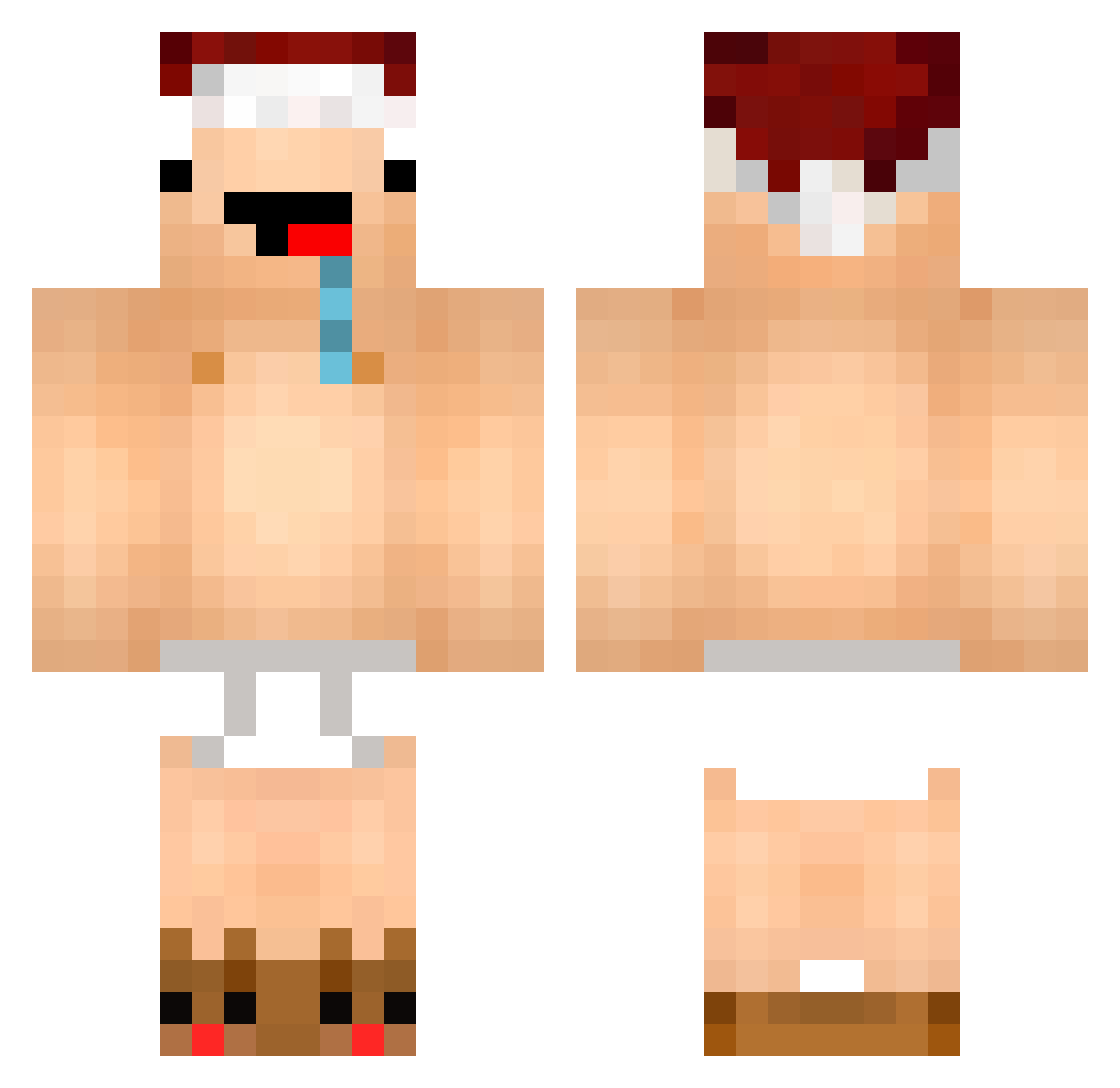 N1neteen Minecraft skin, front and back view