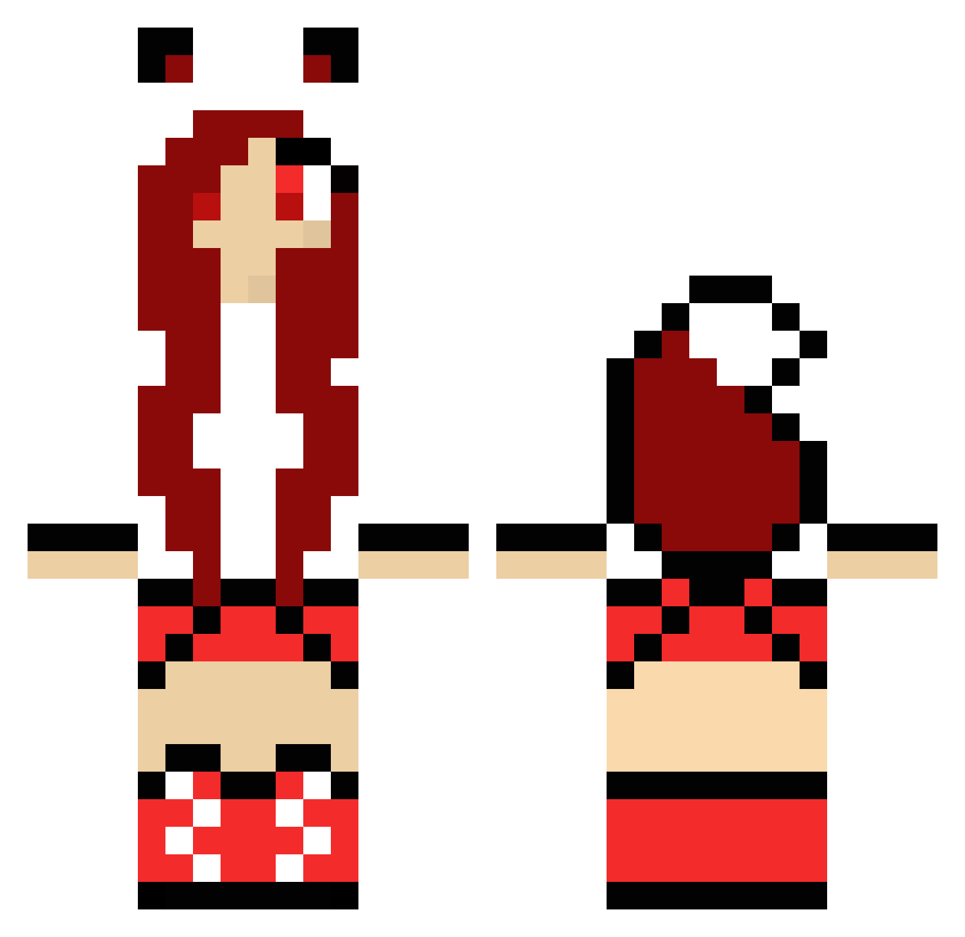Paddle Minecraft skin, front and back view
