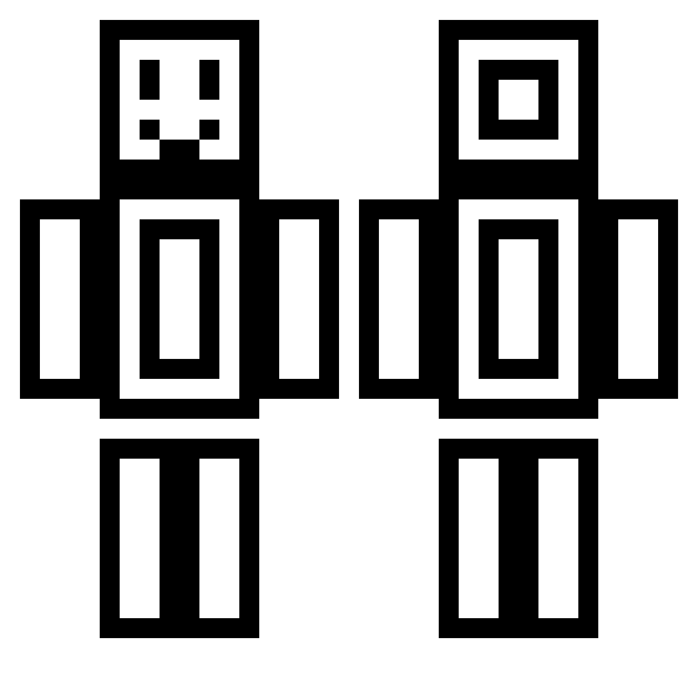 Demonradical Minecraft skin, front and back view