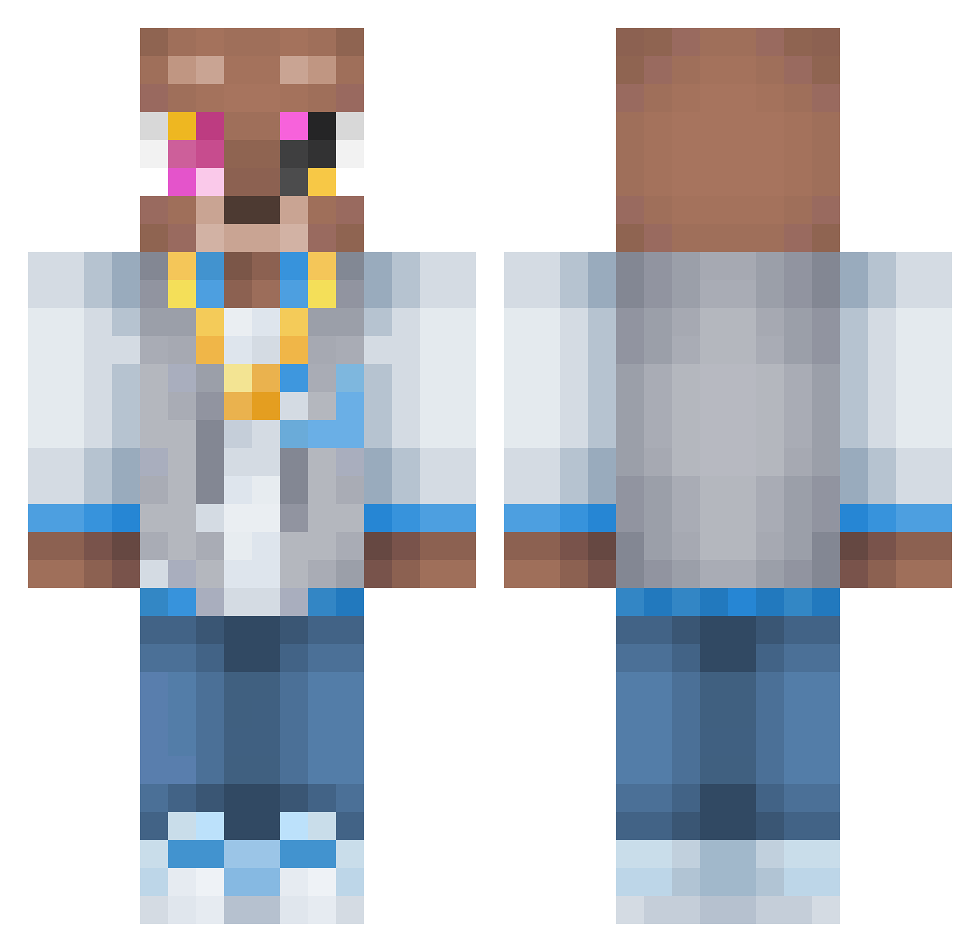 MarshaI1 Minecraft skin, front and back view