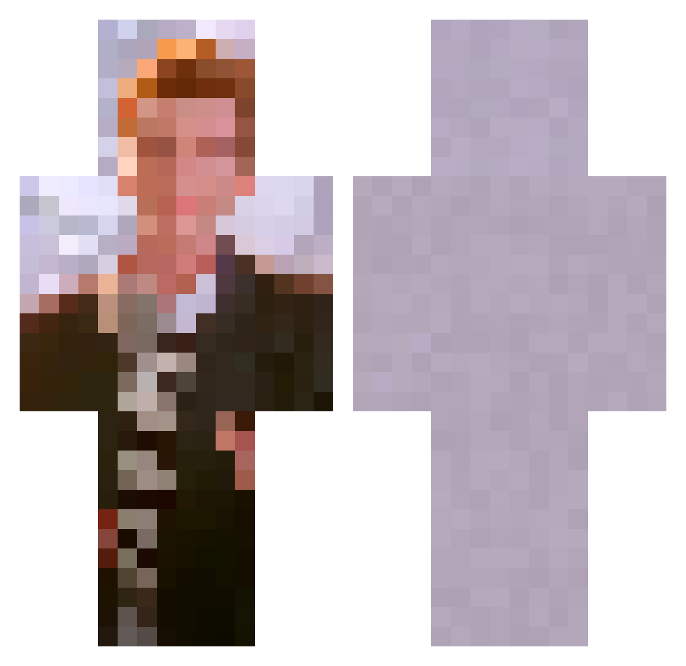 UrfavJamxl Minecraft skin, front and back view