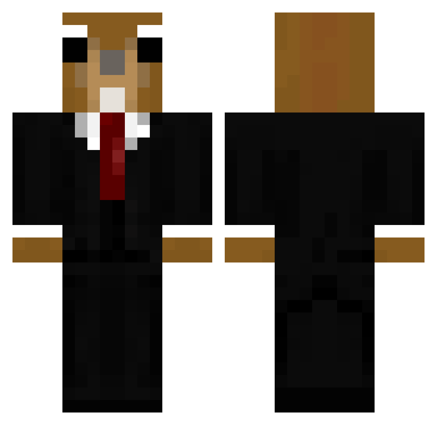 trustworthygingr Minecraft skin, front and back view